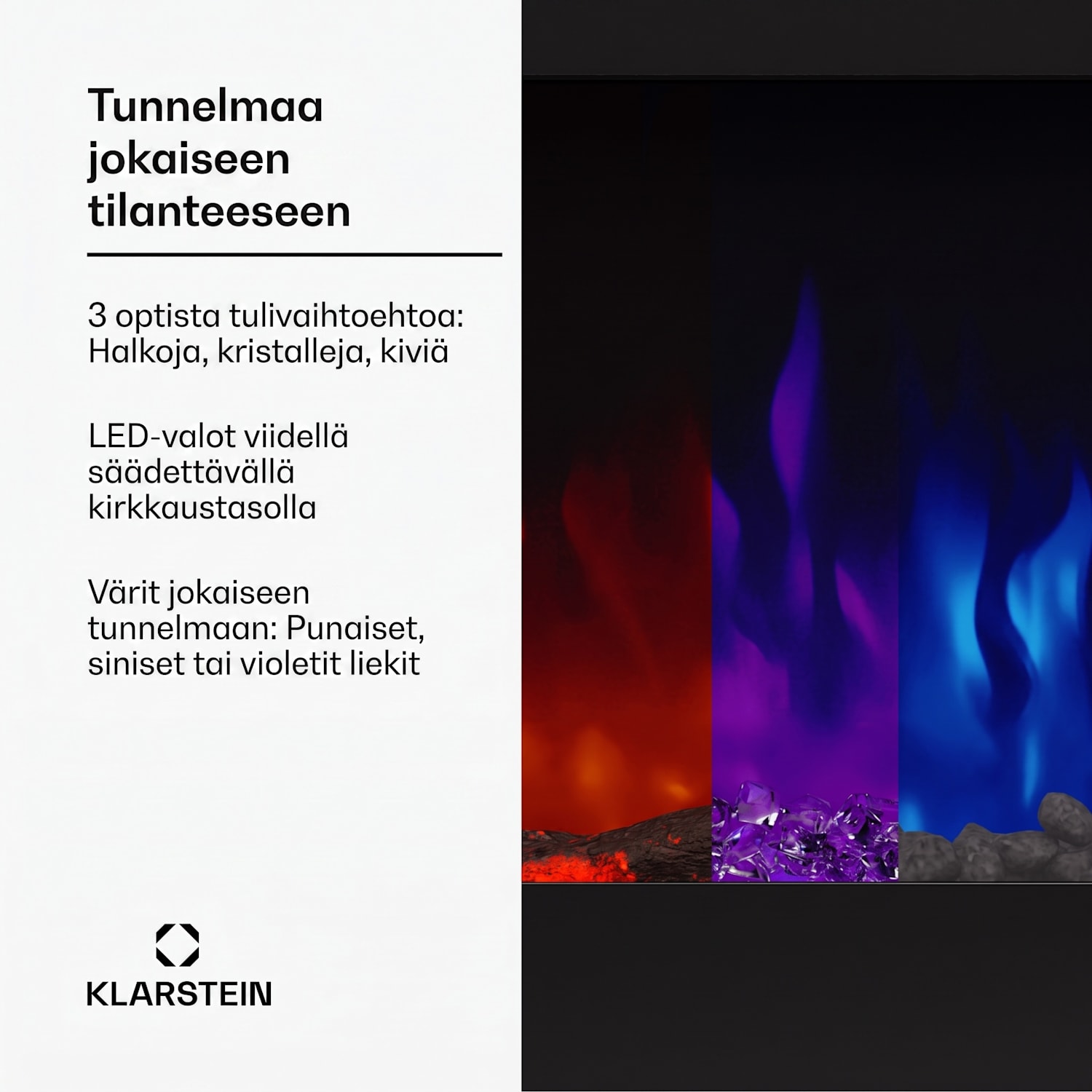 Galeras 152 sähköinen seinätakka 1800 W LED 152x47x12cm | Ei | Musta