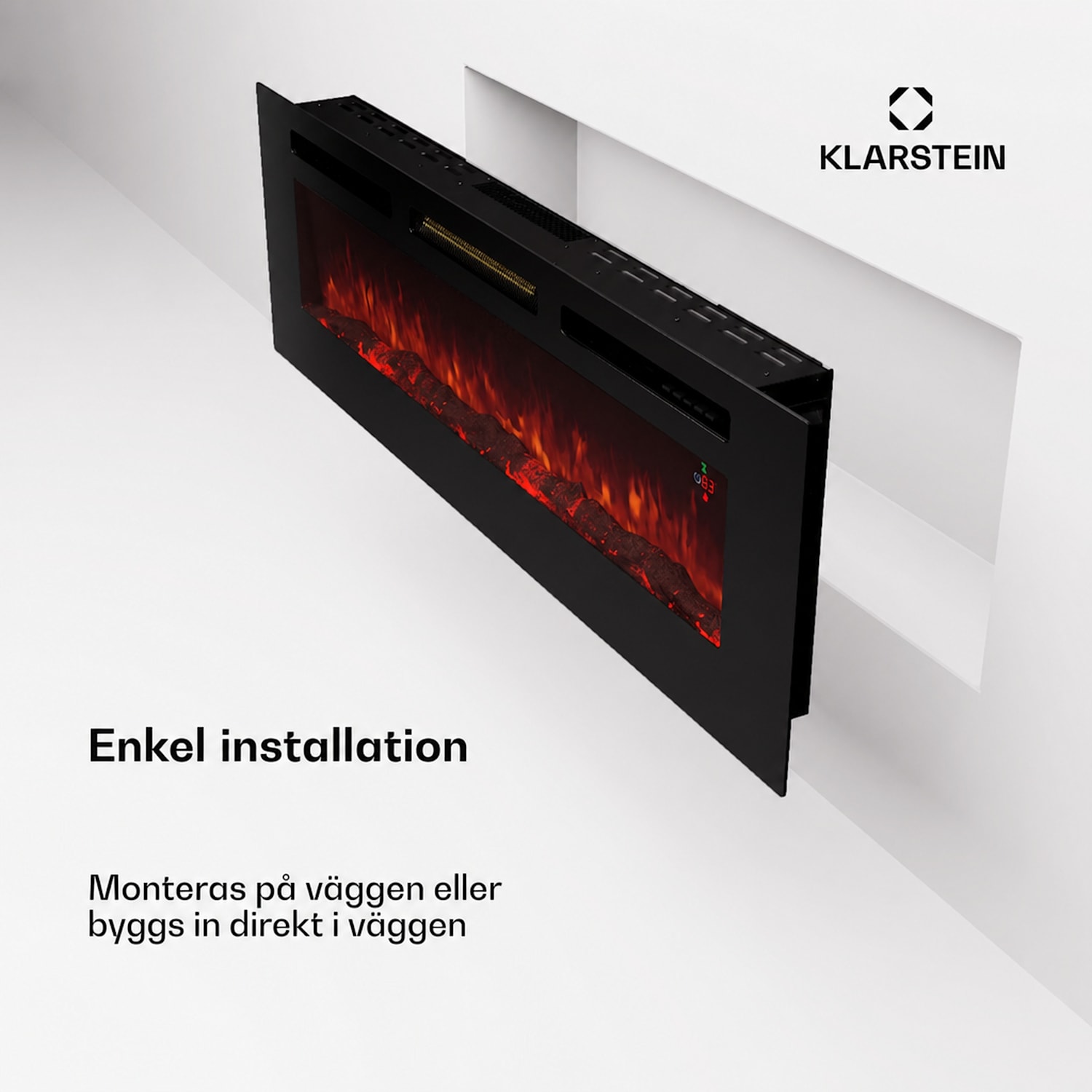 Galeras 152 Elektrisk väggkamin 1800 W LED 152x47x12cm | Nej | Svart
