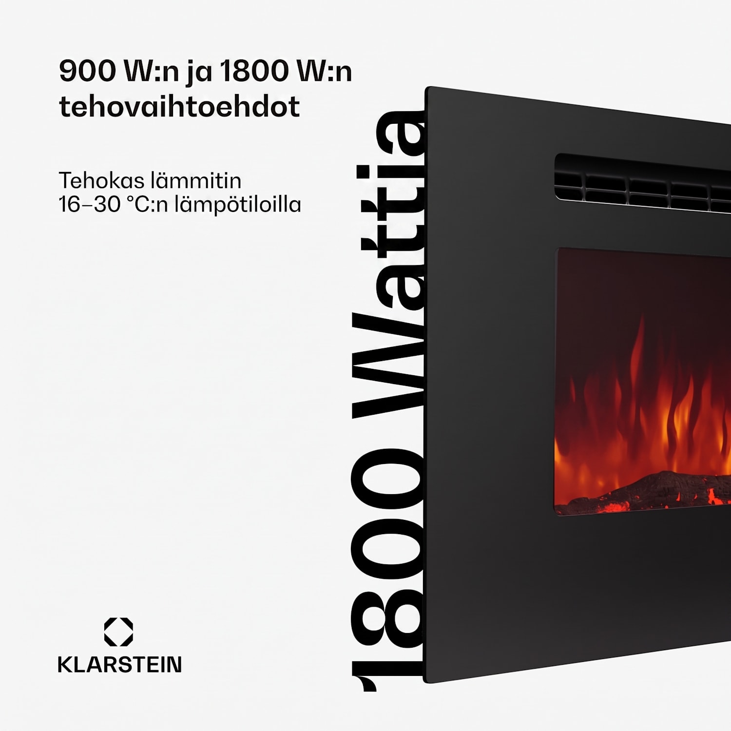 Galeras 178 sähköinen seinätakka 1800 W LED 178x47x12cm | Ei | Musta