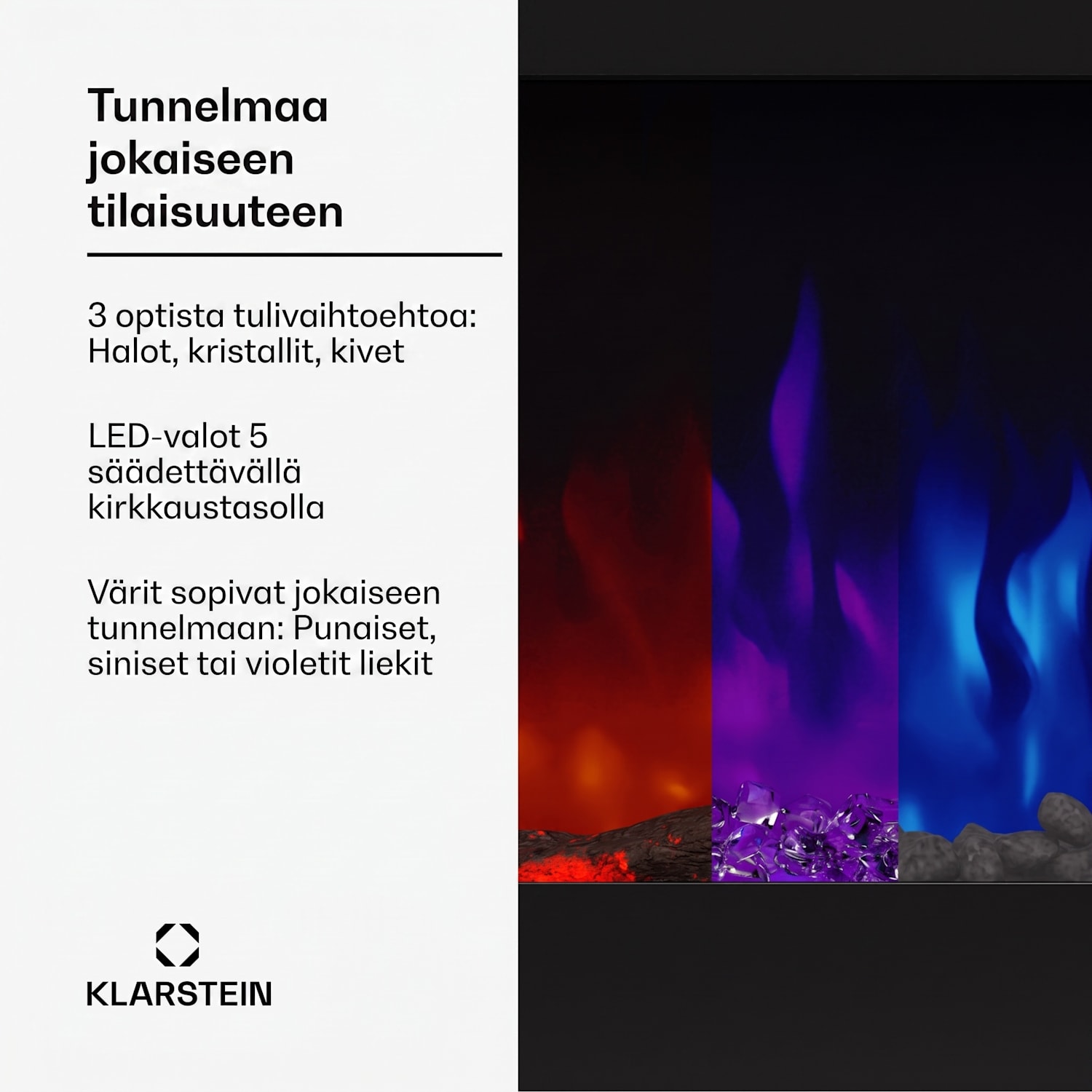 Galeras 178 sähköinen seinätakka 1800 W LED 178x47x12cm | Ei | Musta