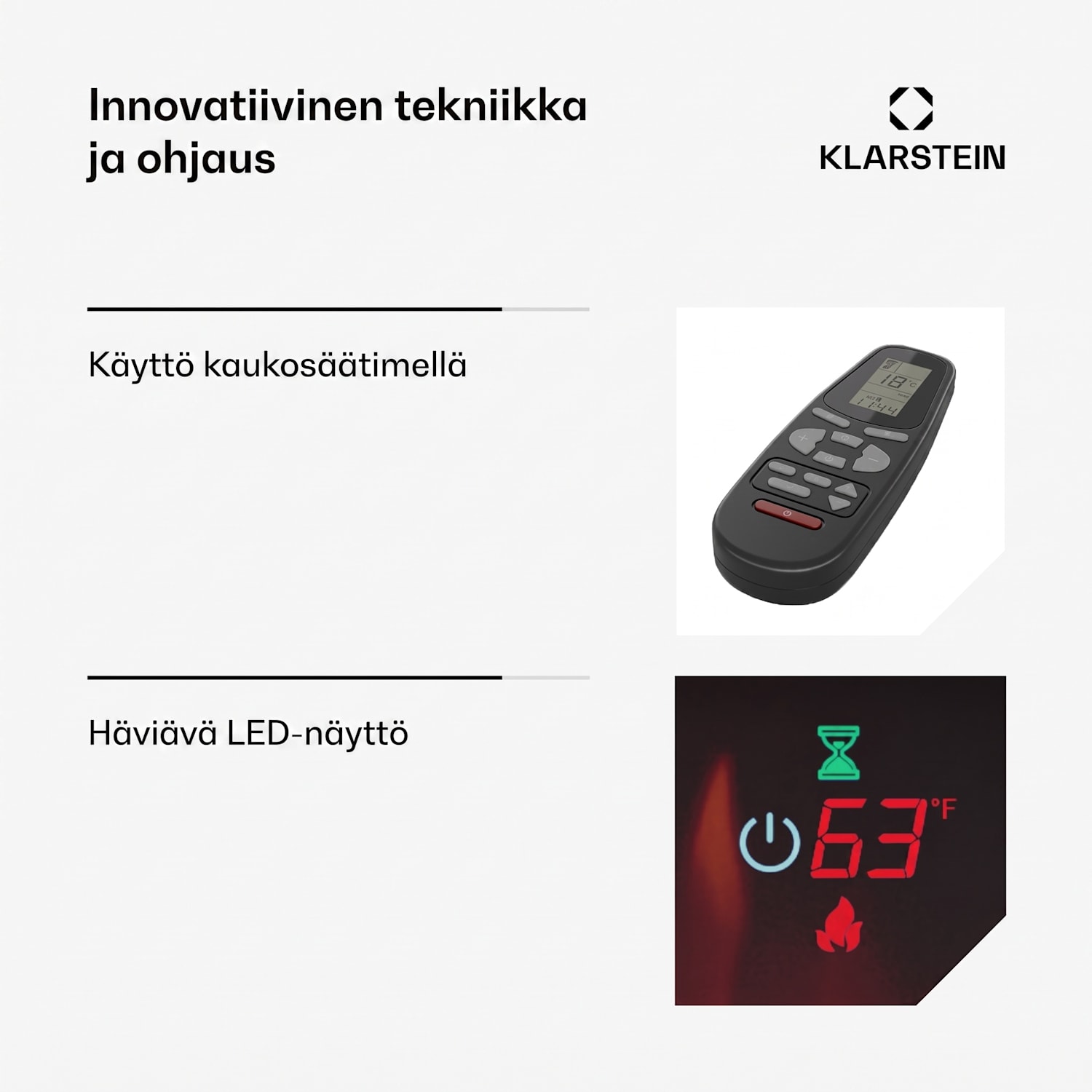 Galeras 178 sähköinen seinätakka 1800 W LED 178x47x12cm | Ei | Musta