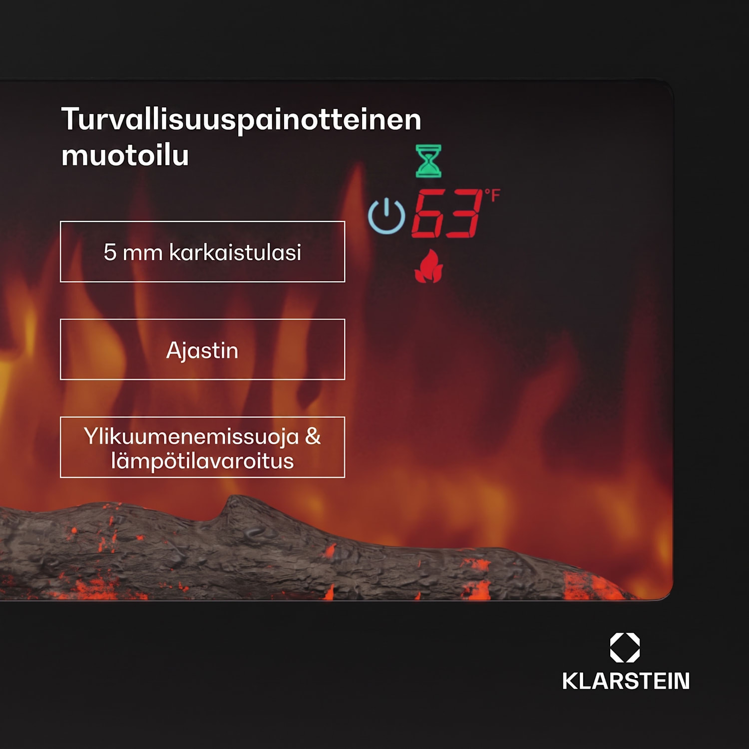 Galeras 178 sähköinen seinätakka 1800 W LED 178x47x12cm | Ei | Musta