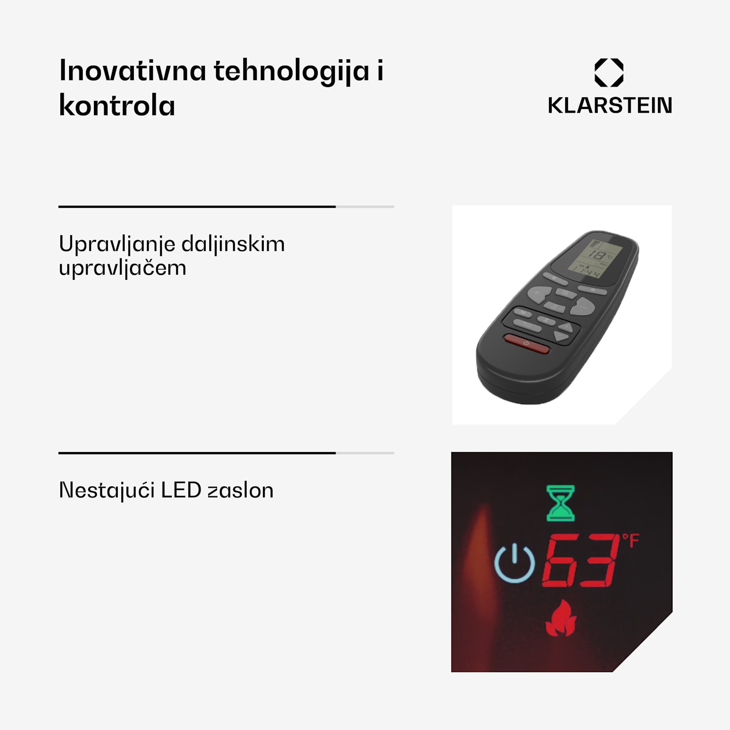 Galeras 178, električni zidni kamin, 1800 W, LED 