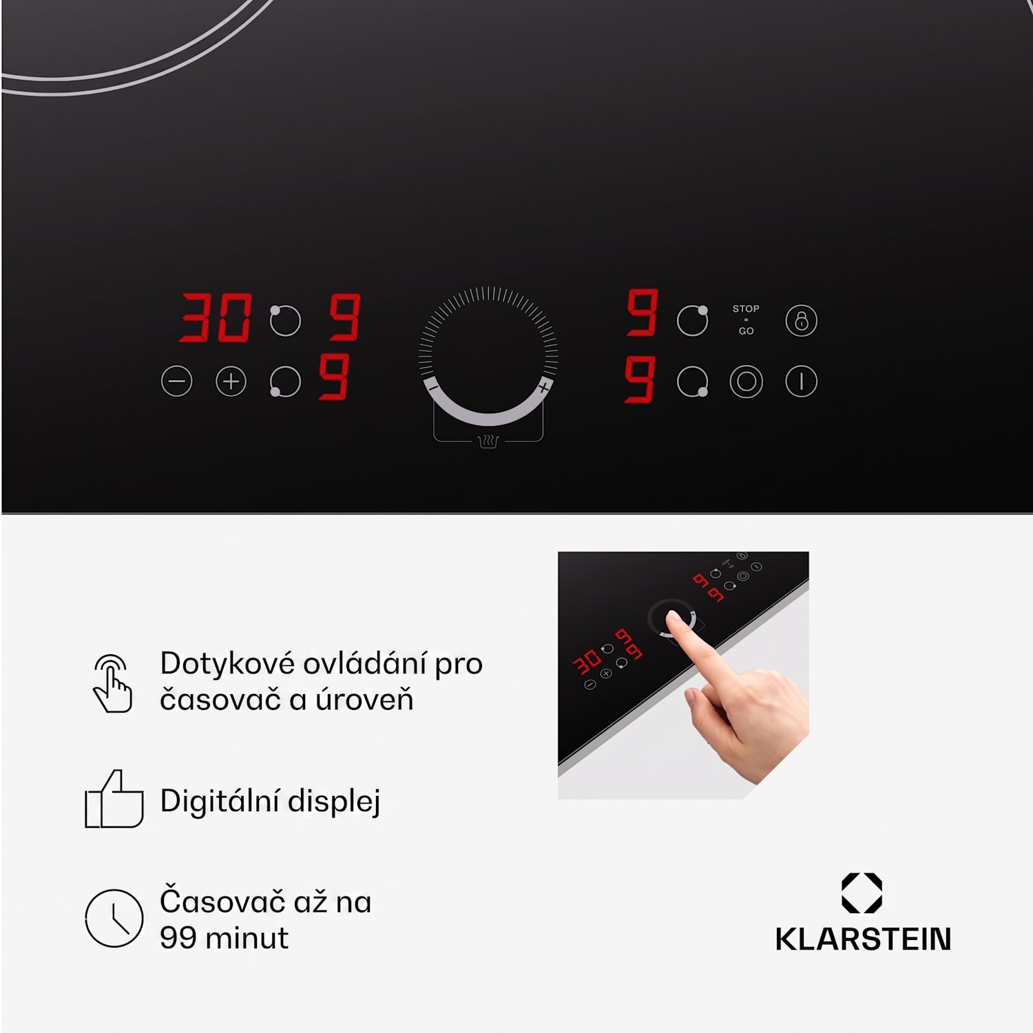 Sklokeramická varná deska Virtuosa 90 90 cm Slim | Dvojitý | Bezrámový