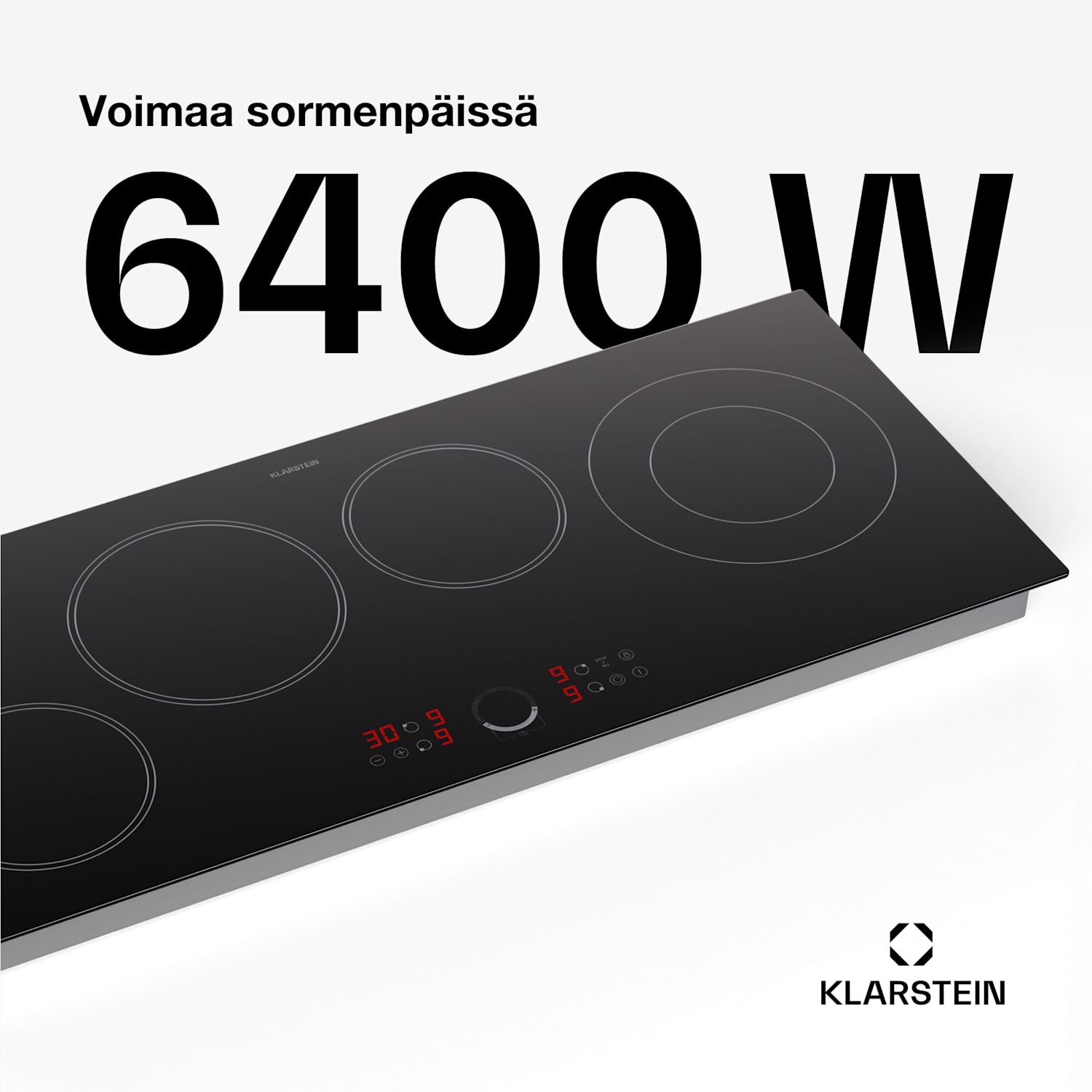 Klarstein Virtuosa 90 lasikeraaminen liesitaso slim 6400W Dual 90 cm Slim | Kaksinkertainen | Kehyksetön