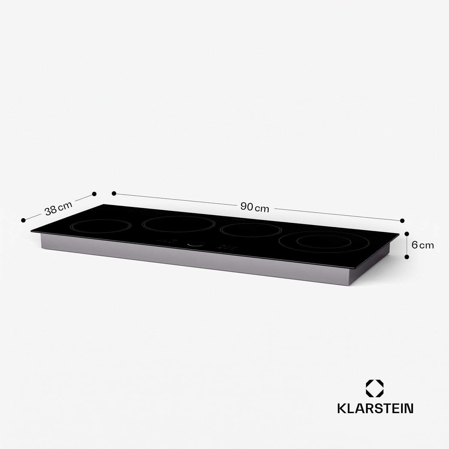 Klarstein Virtuosa 90 lasikeraaminen liesitaso slim 6400W Dual 90 cm Slim | Kaksinkertainen | Kehyksetön