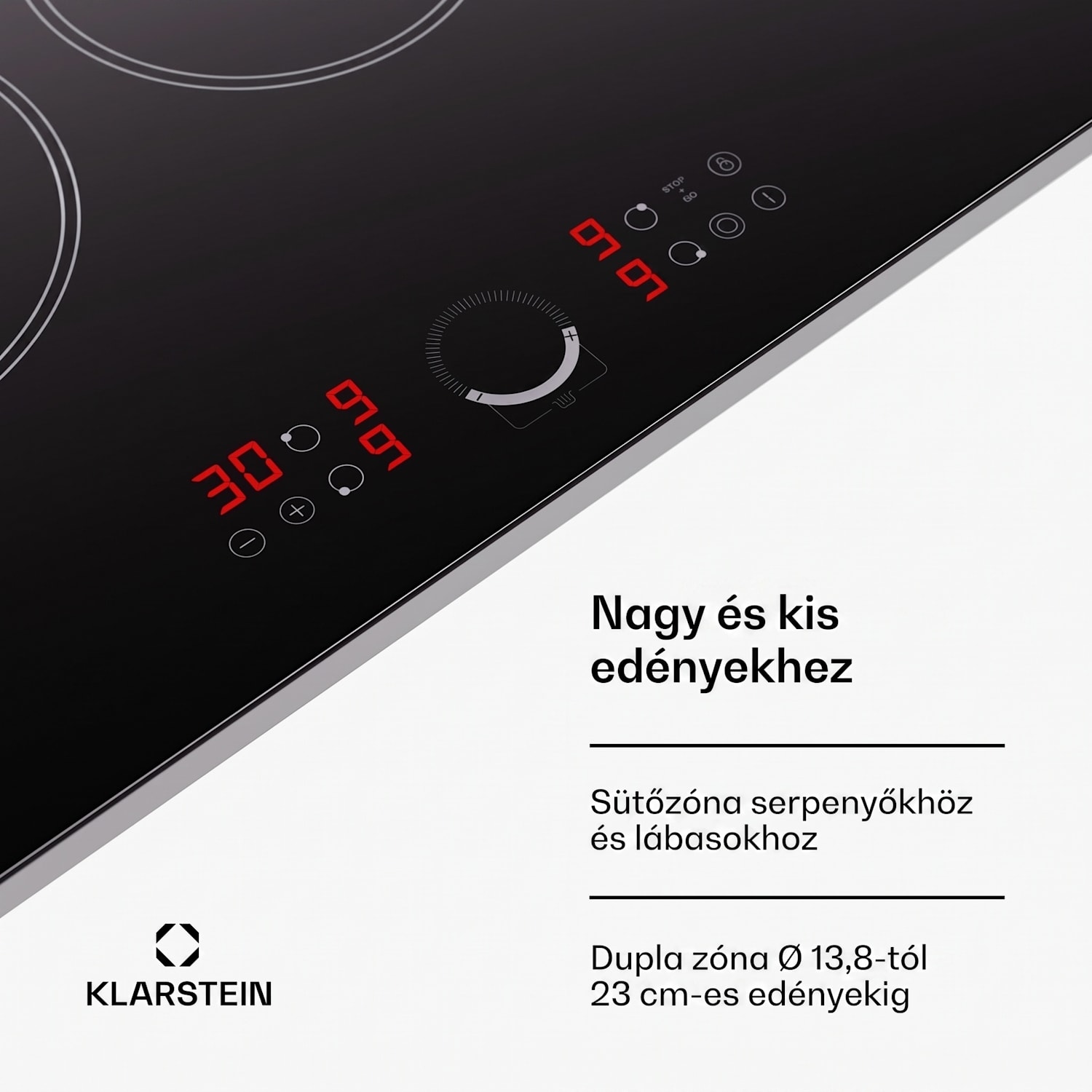 Virtuosa 90 üvegkerámia főzőlap 90 cm Slim | Dupla | Keret nélküli