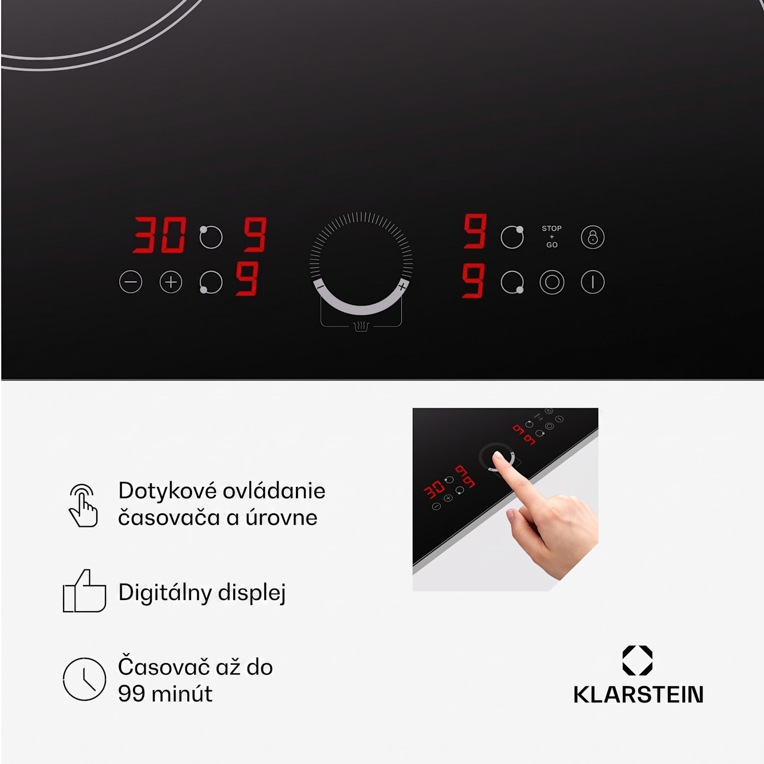 Virtuosa 90 sklokeramická varná doska 90 cm Slim | Dvojitý | Bez rámu