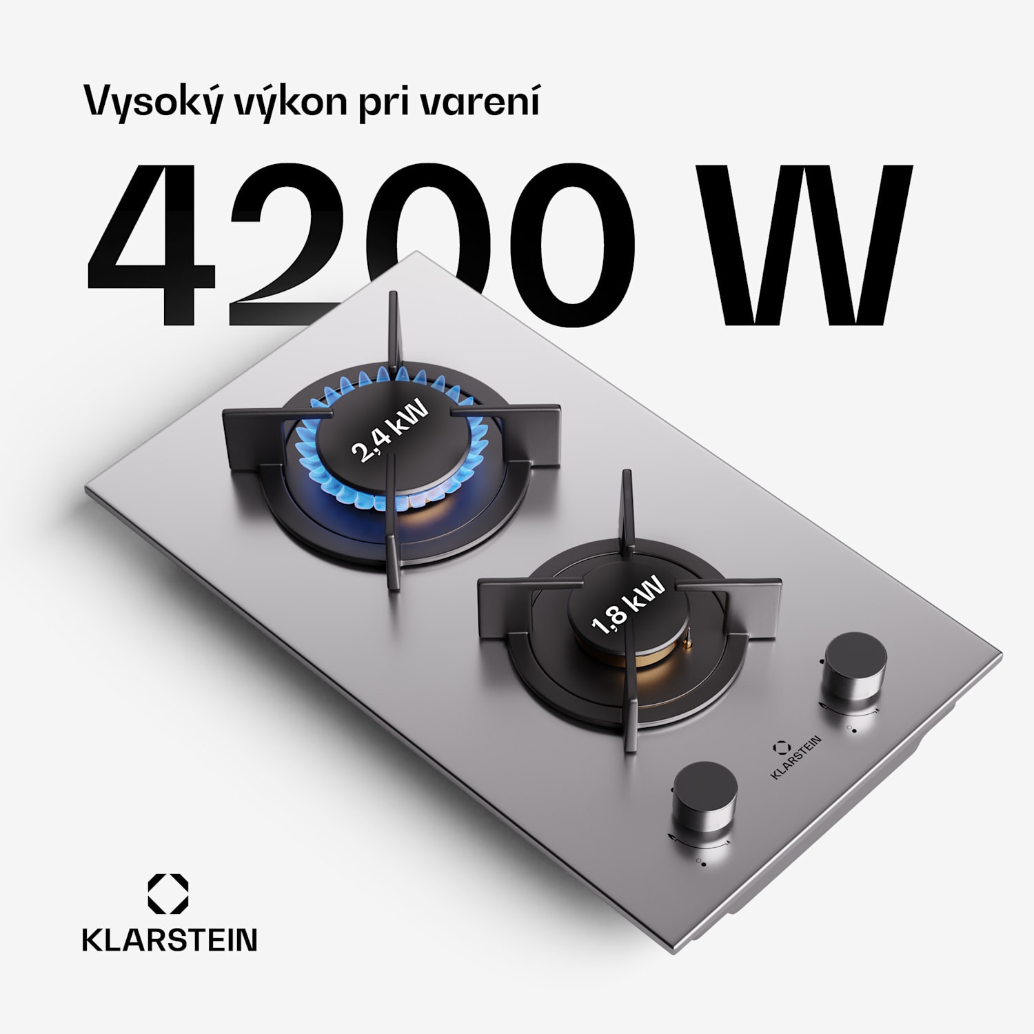 Goldflame, plynová varná doska, 2 mosadzné horáky, nehrdzavejúca oceľ 30 cm | 2 horáky | Strieborná