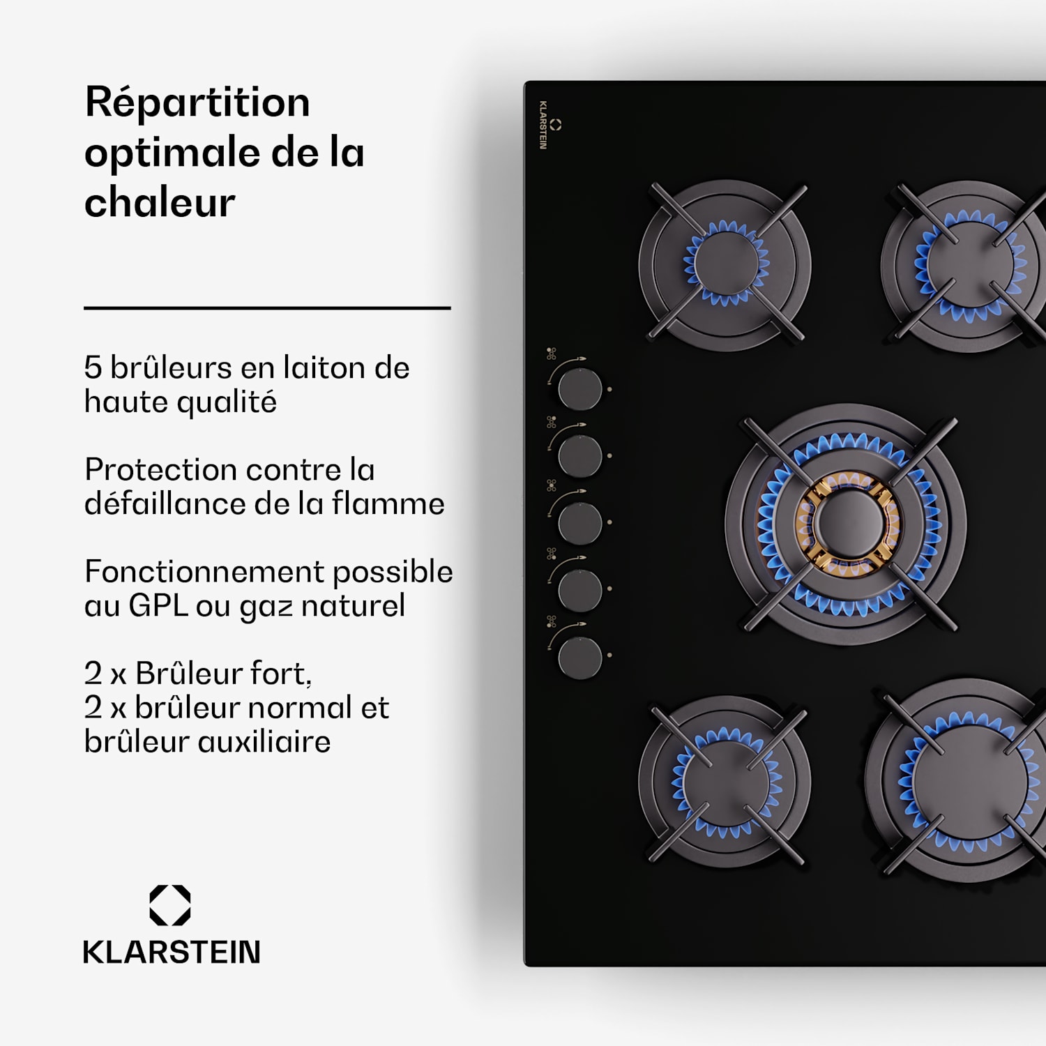  Klarstein Goldflame 5 gaskookplaat 5-pits 