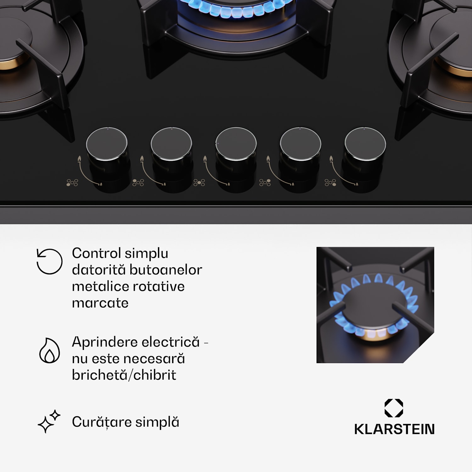 Goldflame 5, plita pe gaz, 5 arzătoare 