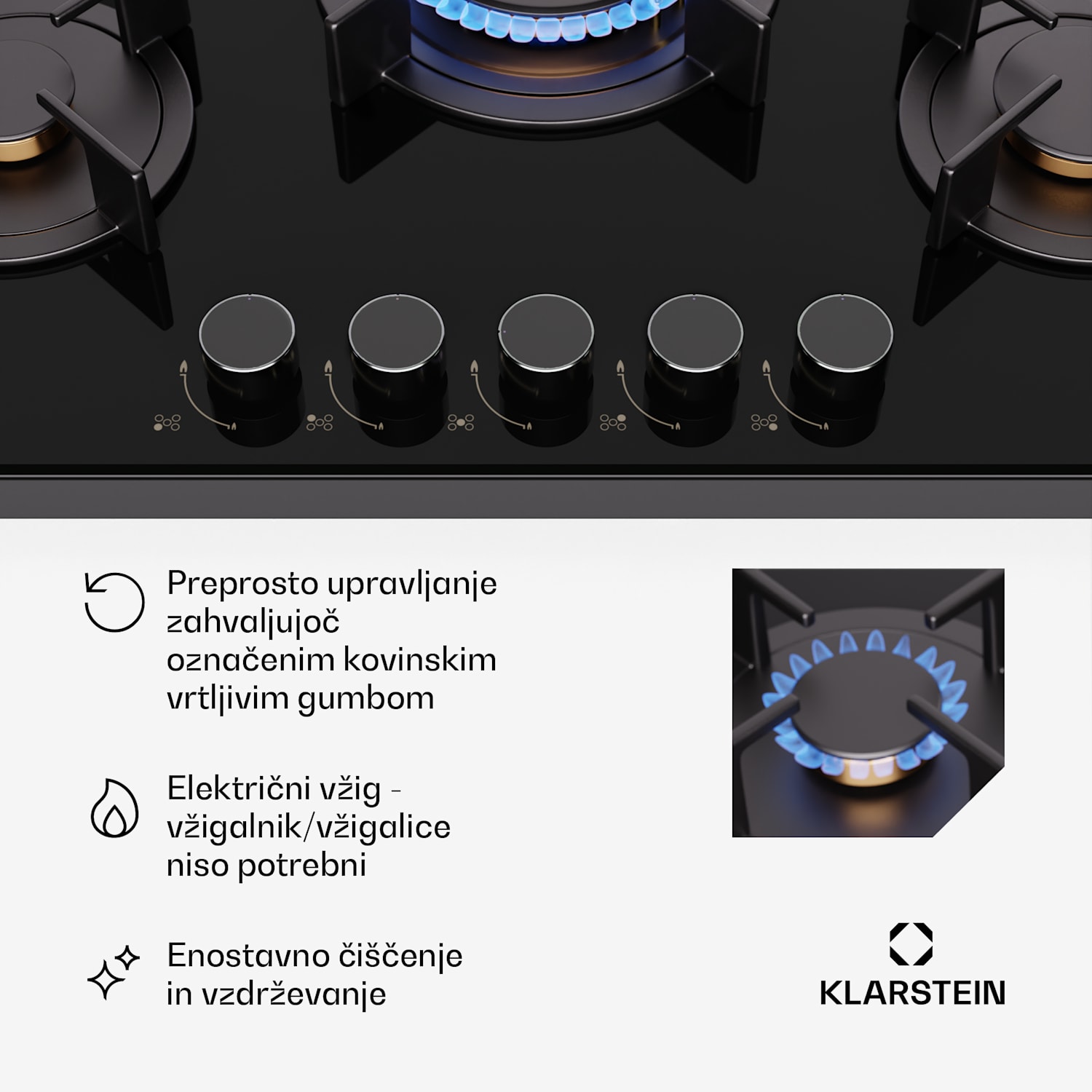 Goldflame 5 plinska kuhalna plošča, 5 gorilnikov 