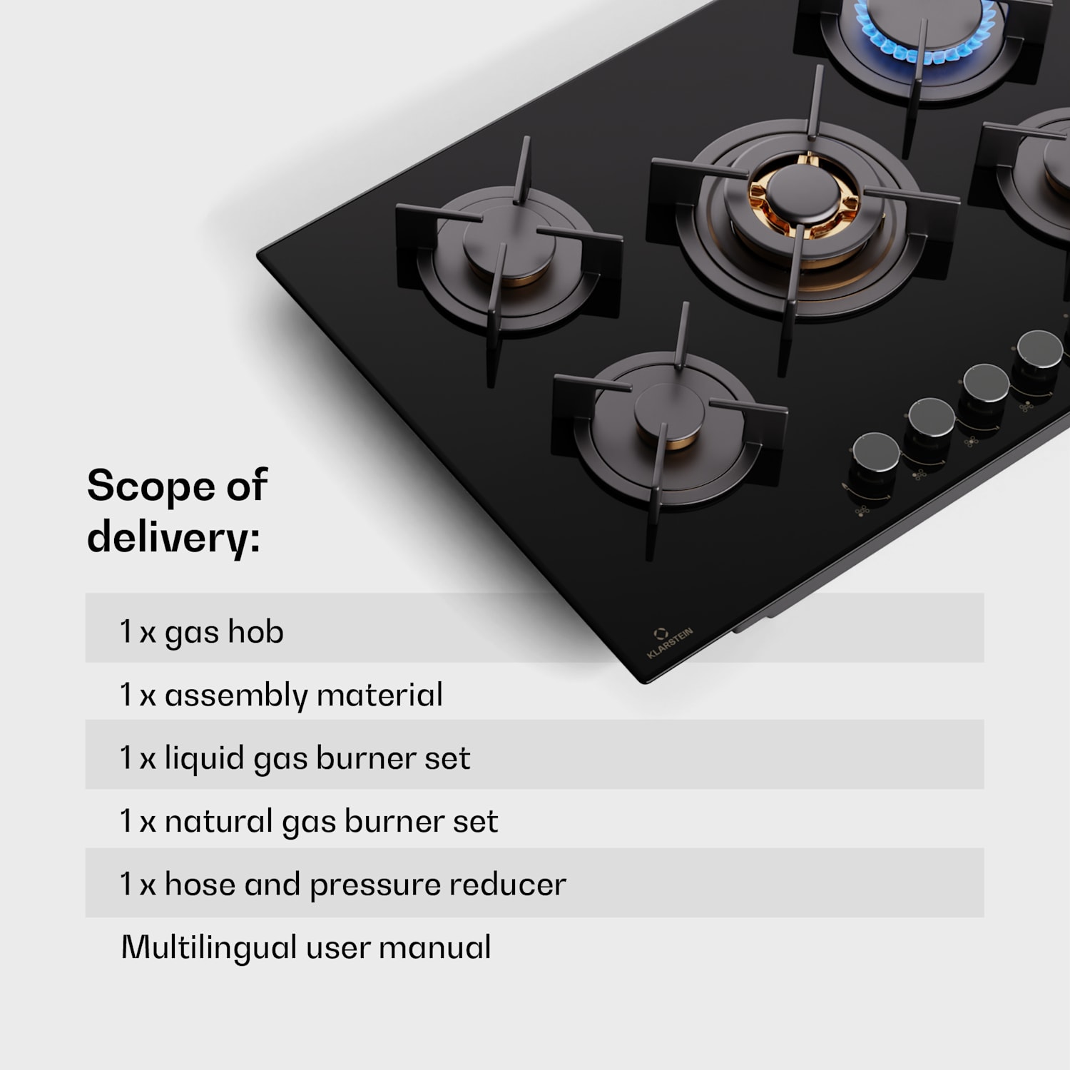 Goldflame 5, plynová varná doska, 5 horákov 