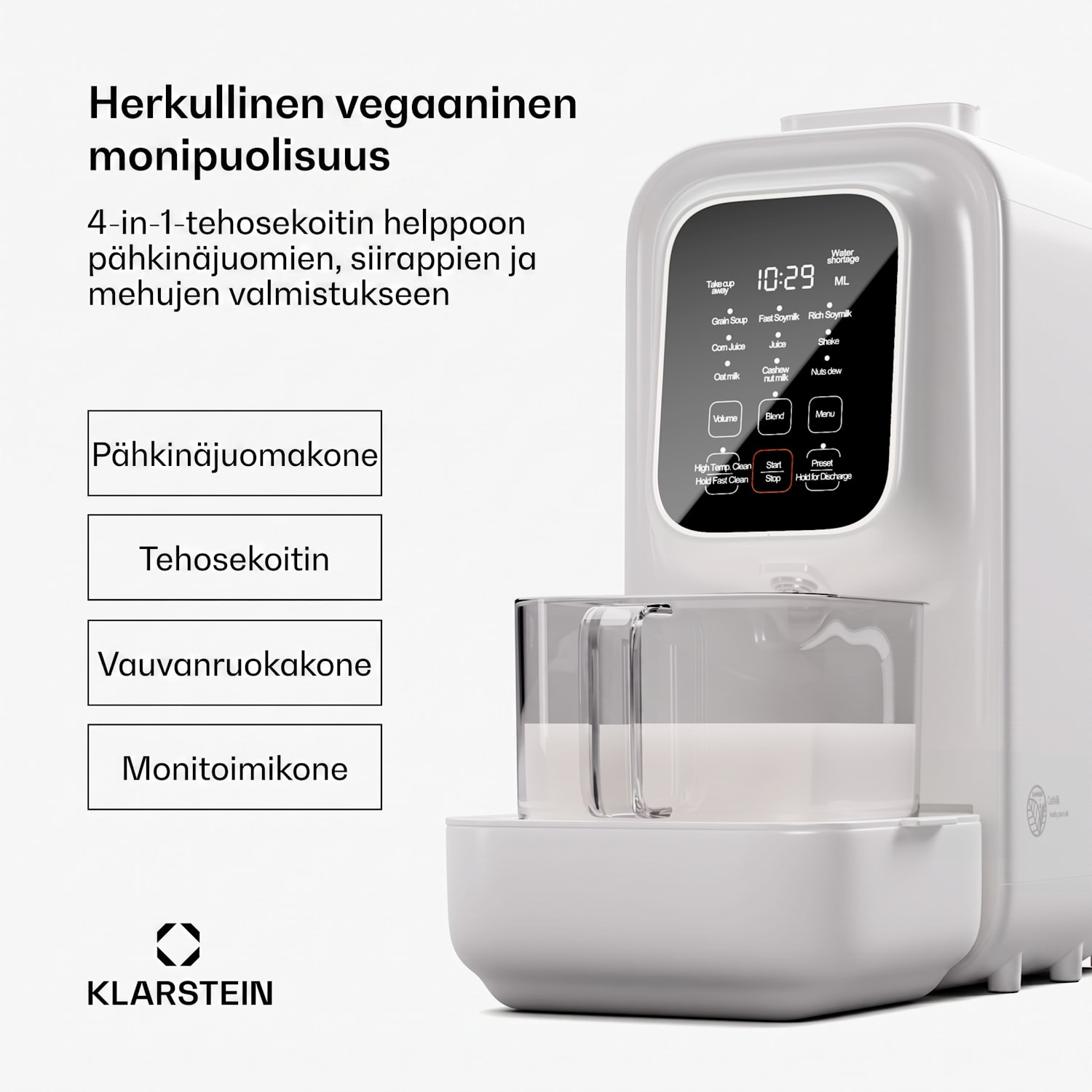 Loire 4 in 1 vegaanijuomakone 800/1200 W 1200 ml kosketus irrotettava vesisäiliö 