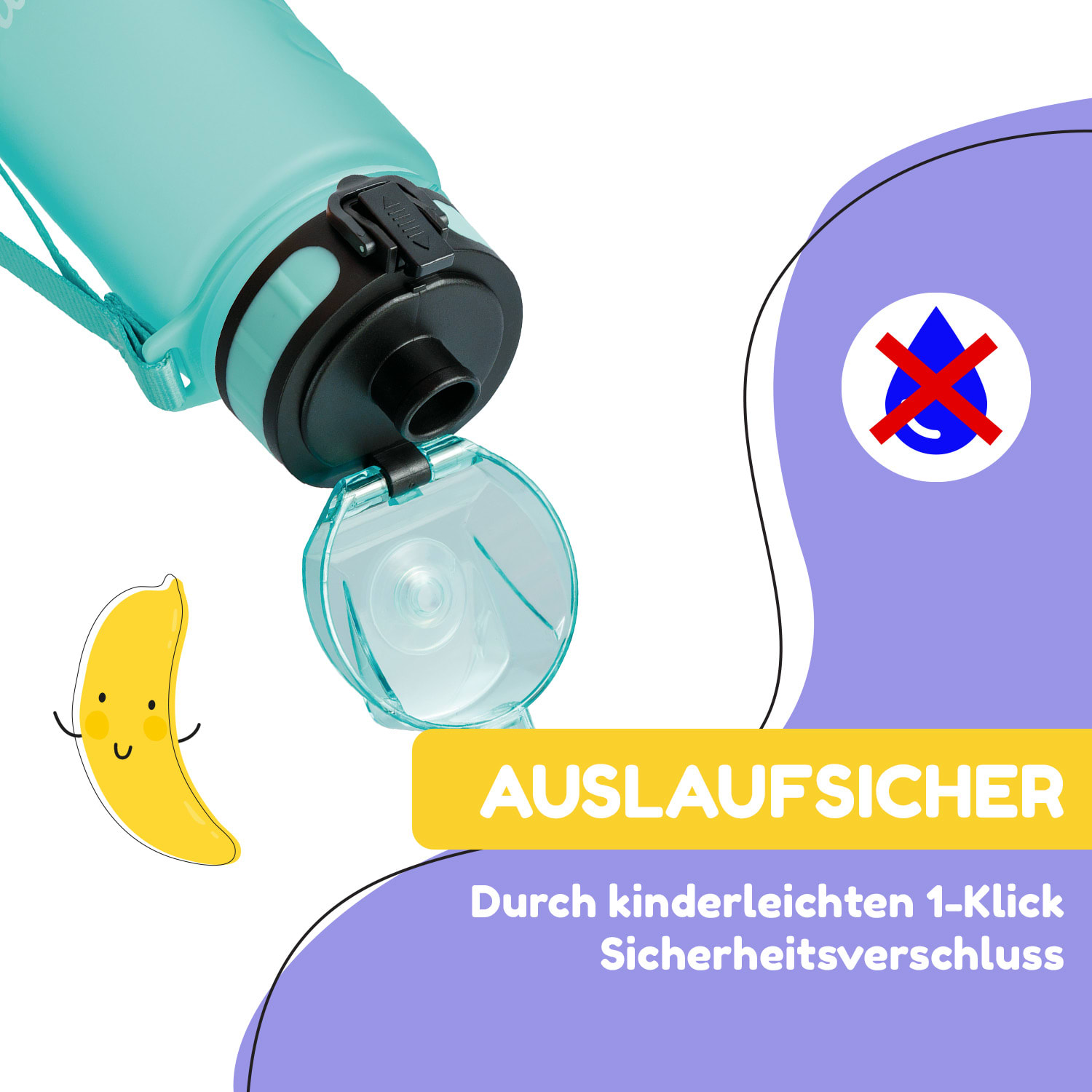 schmatzfatz Trinkflasche Sportflasche 350 ml 18 cm Tritan 350 ml | Türkis