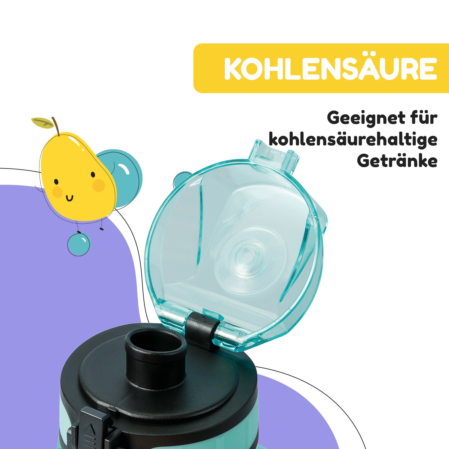 schmatzfatz Trinkflasche Sportflasche 350 ml 18 cm Tritan 350 ml | Türkis