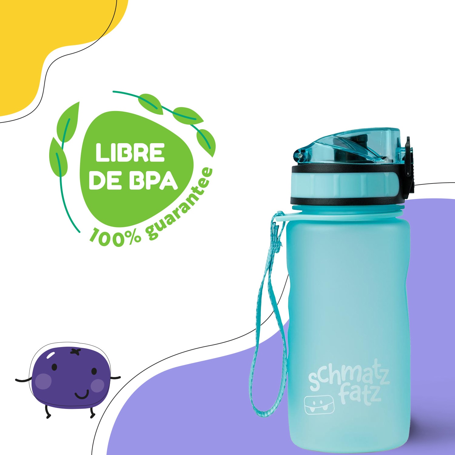schmatzfatz botella deportiva 350 ml 24 cm Tritan 350 ml | Turquesa