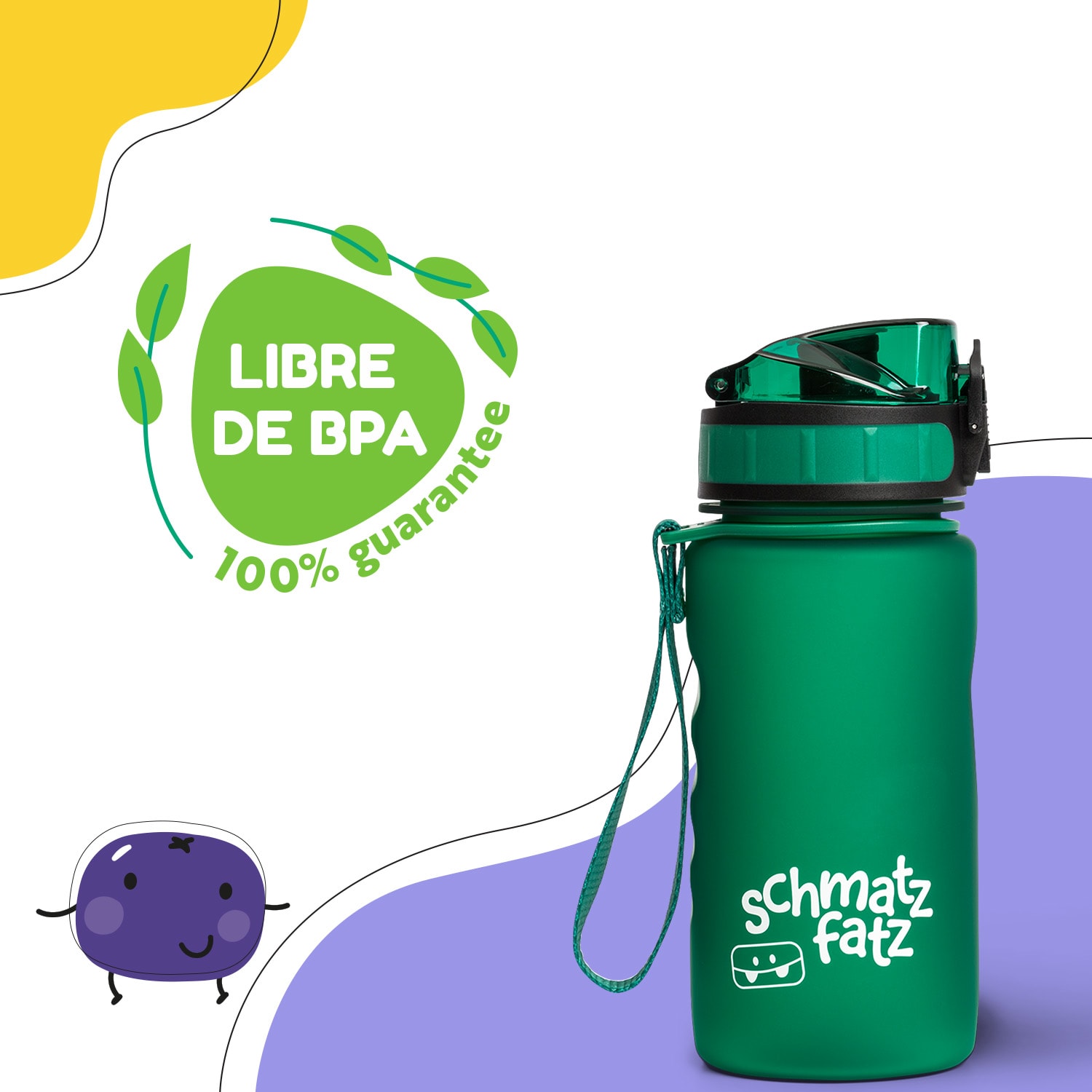 schmatzfatz botella deportiva 350 ml 18 cm Tritan 350 ml | Verde