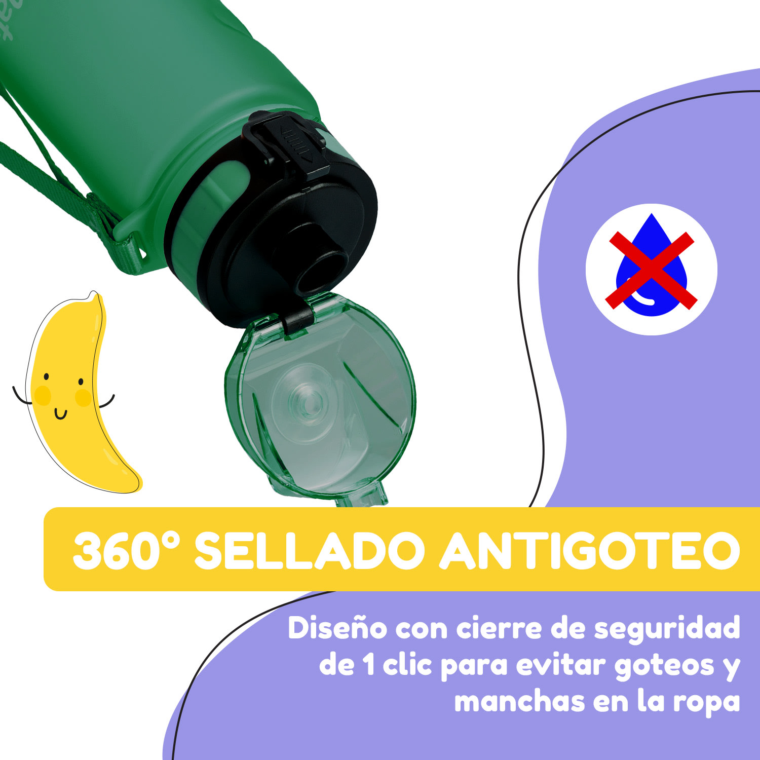 schmatzfatz botella deportiva 350 ml 18 cm Tritan 350 ml | Verde