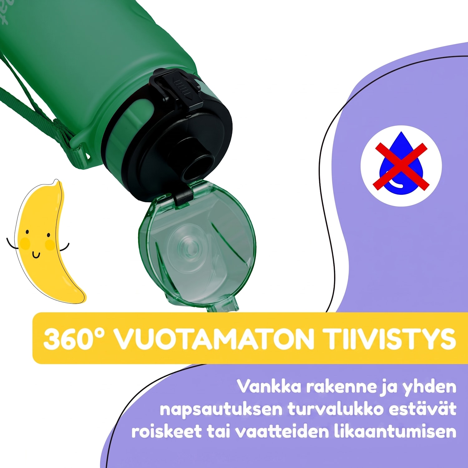 schmatzfatz, juomapullo, vesipullo, 350 ml,18 cm, Tritan 350 ml | Vihreä