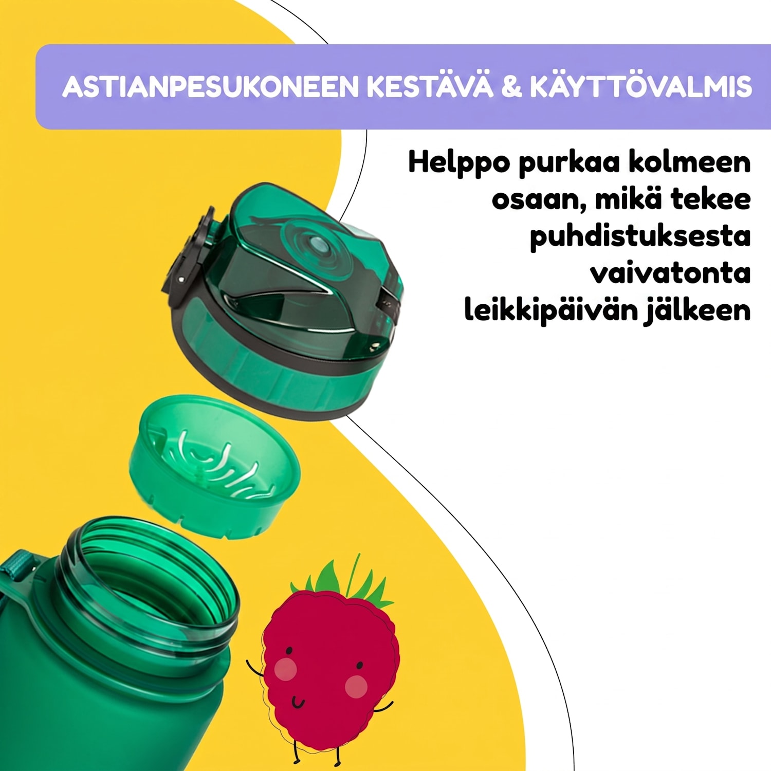 schmatzfatz, juomapullo, vesipullo, 350 ml,18 cm, Tritan 350 ml | Vihreä