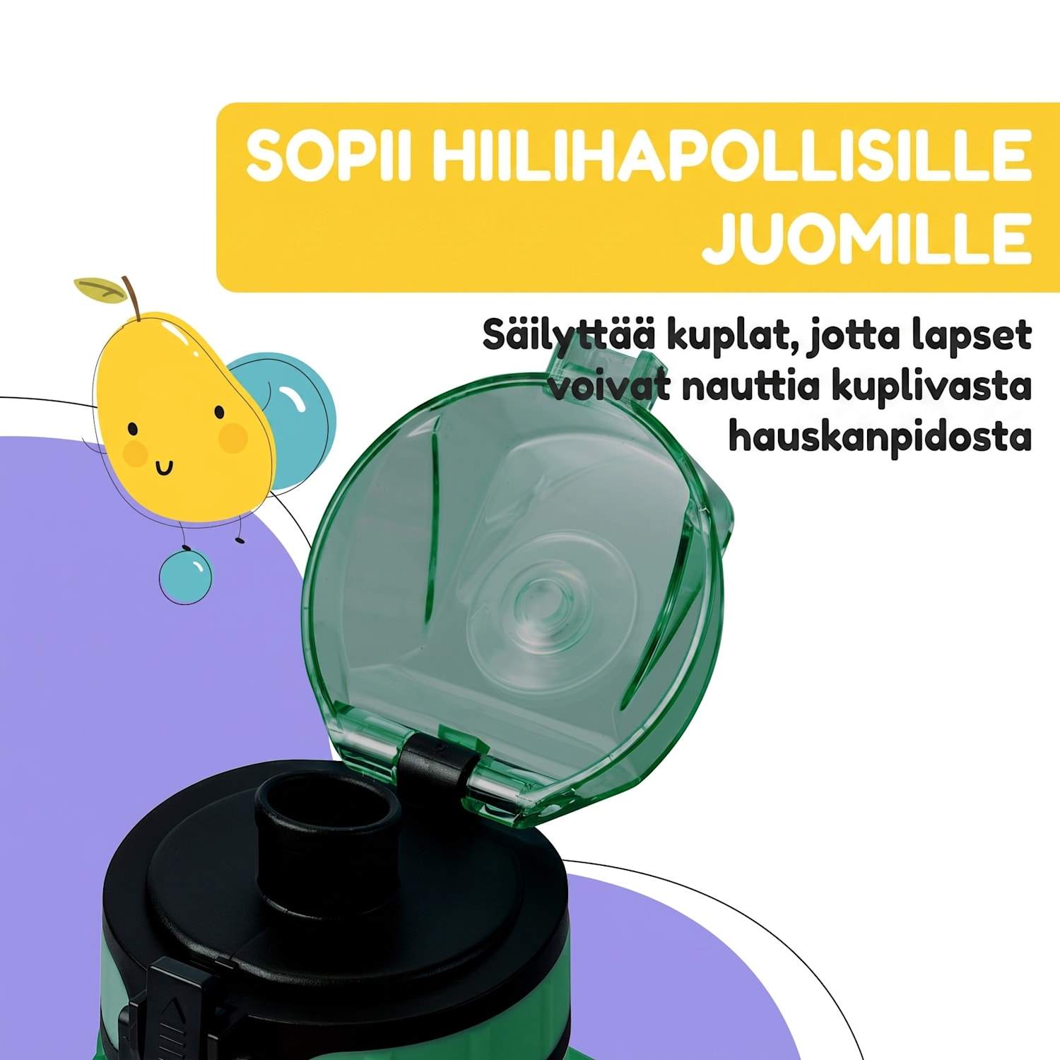 schmatzfatz, juomapullo, vesipullo, 350 ml,18 cm, Tritan 350 ml | Vihreä