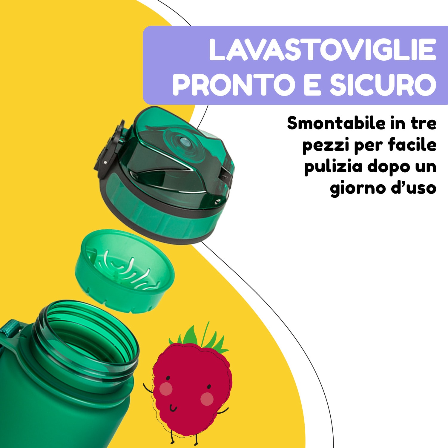 schmatzfatz, borraccia sportiva, 350 ml, 18 cm, tritan 350 ml | Verde