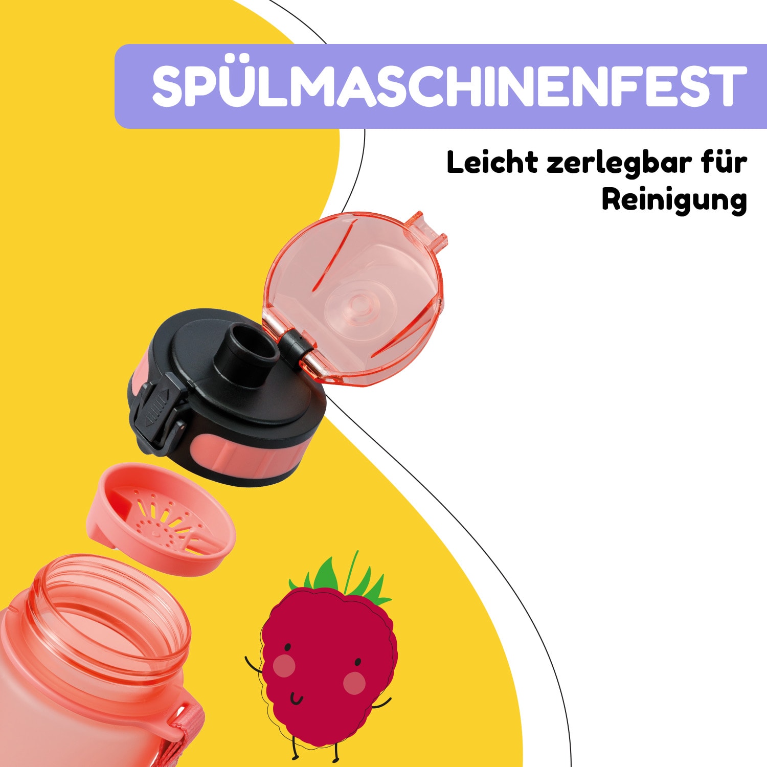 schmatzfatz Trinkflasche Sportflasche 350 ml 18 cm Tritan 350 ml | Koralle