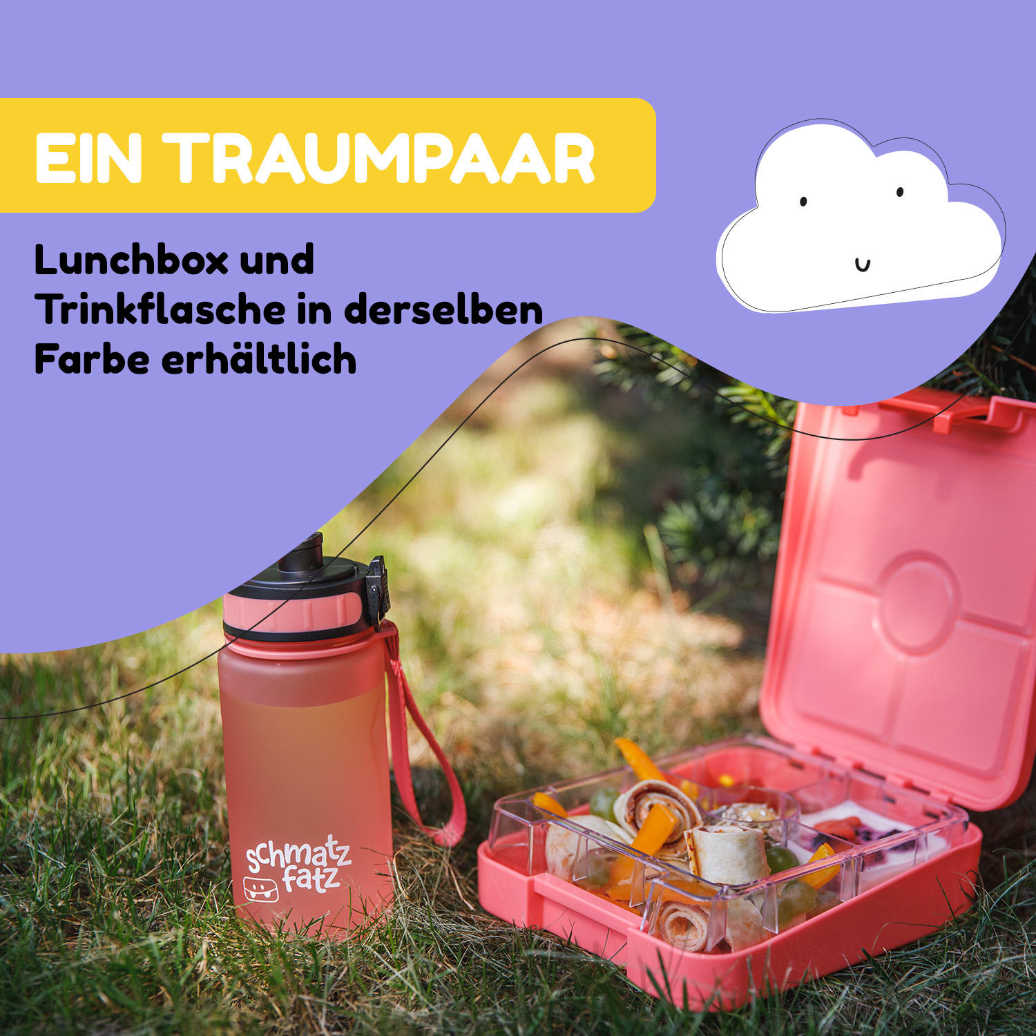 schmatzfatz Trinkflasche Sportflasche 350 ml 18 cm Tritan 350 ml | Koralle