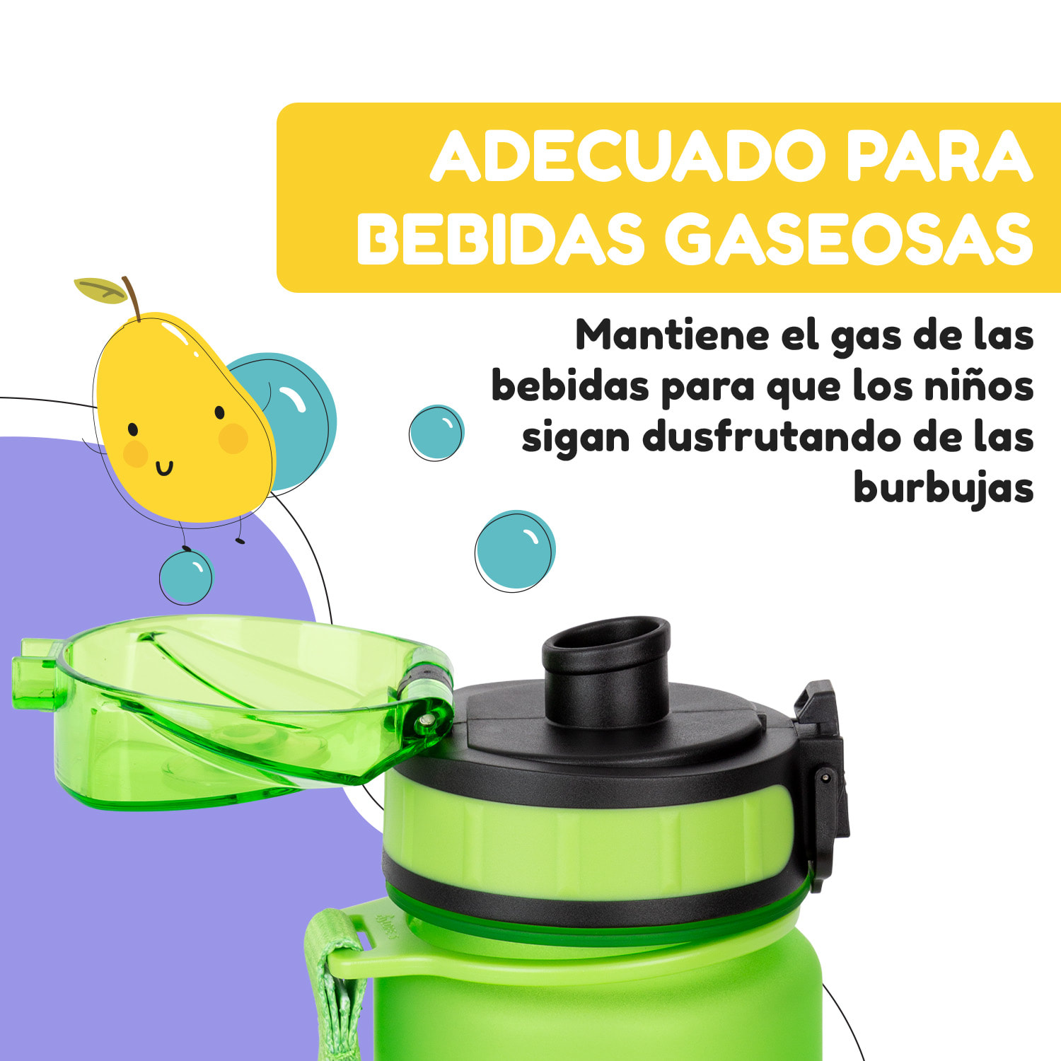 schmatzfatz Botella cantimplora 500 ml 24 cm Tritan 500 ml | Green Fruit