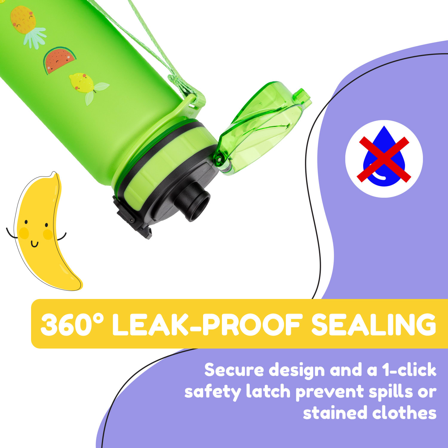 schmatzfatz Láhev na pití Sportovní láhev 500 ml 24 cm Tritan 500 ml | Green Fruit
