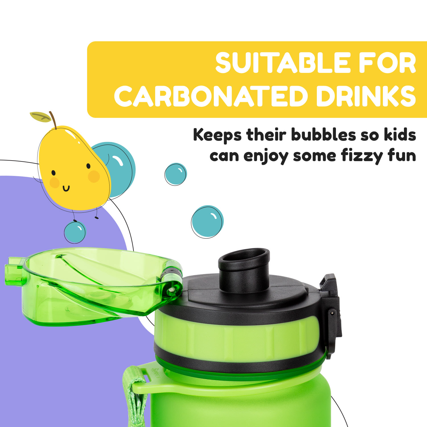 schmatzfatz Láhev na pití Sportovní láhev 500 ml 24 cm Tritan 500 ml | Green Fruit