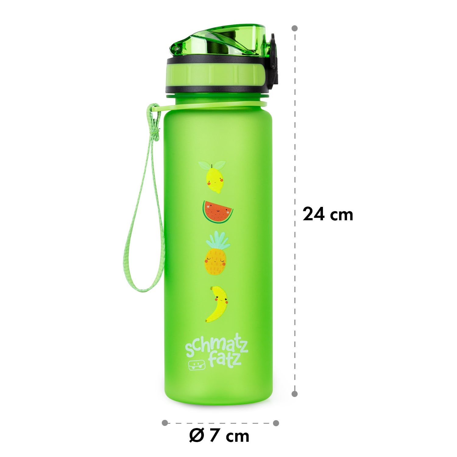 schmatzfatz Láhev na pití Sportovní láhev 500 ml 24 cm Tritan 500 ml | Green Fruit