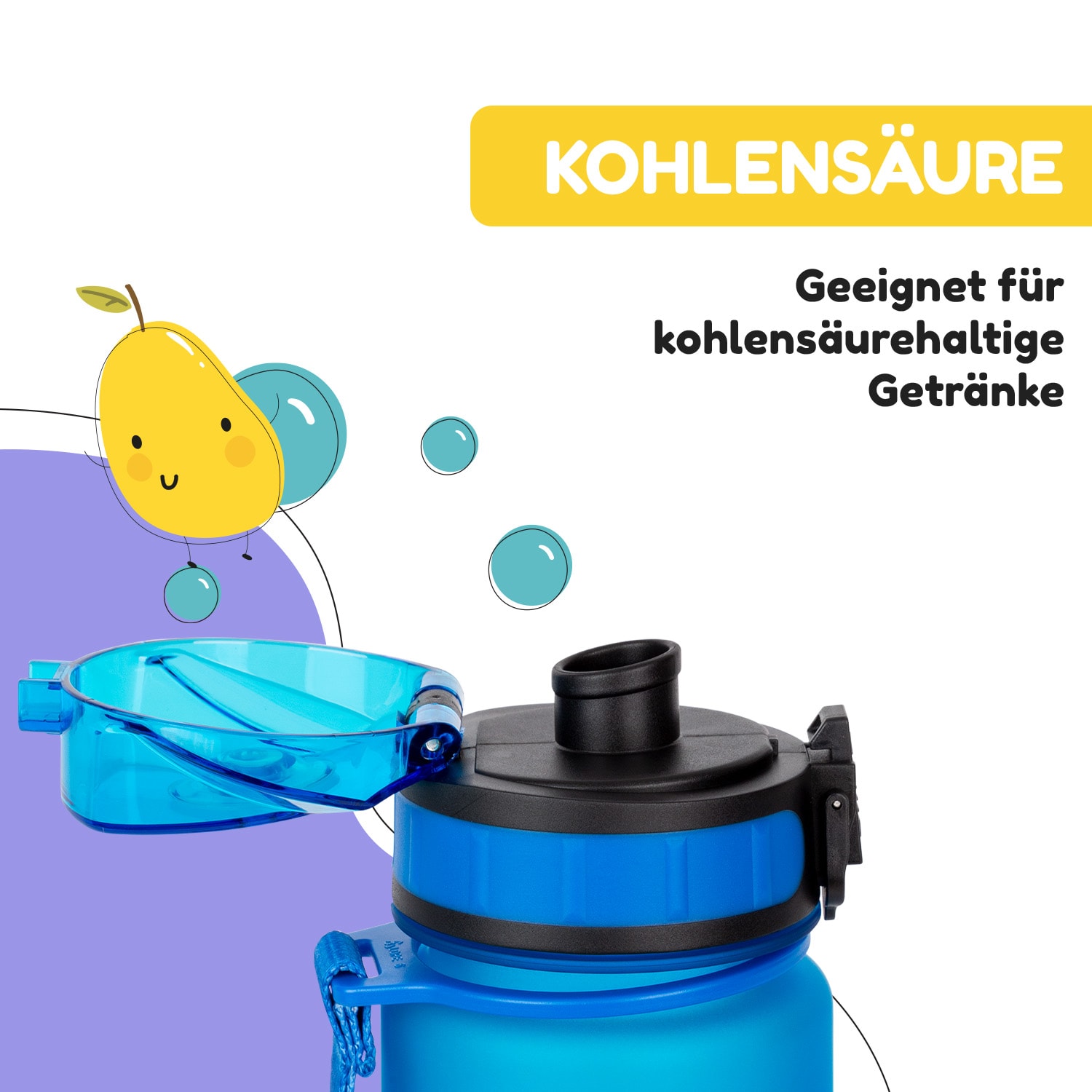 schmatzfatz Trinkflasche Sportflasche 500 ml 24 cm Tritan 500 ml | Blue Bees