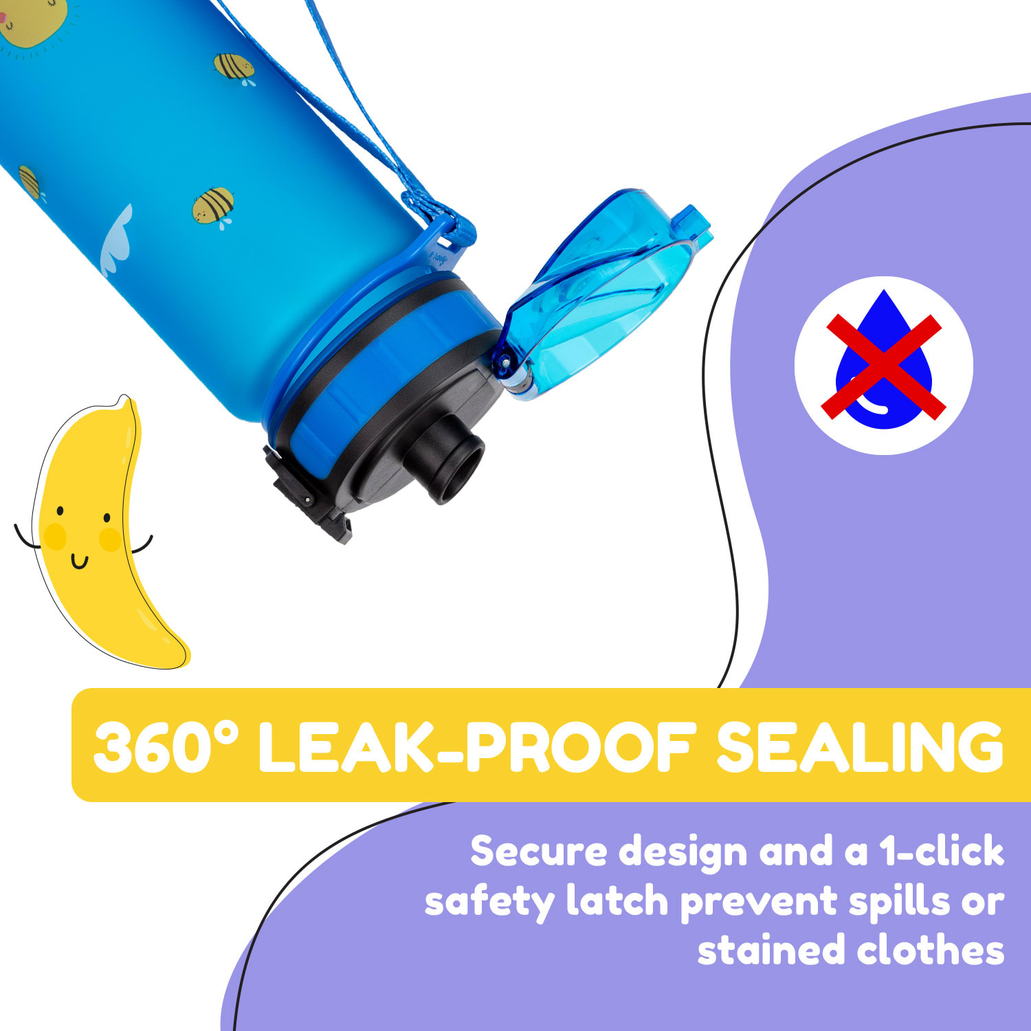 schmatzfatz Láhev na pití Sportovní láhev 500 ml 24 cm Tritan 500 ml | Blue Bees