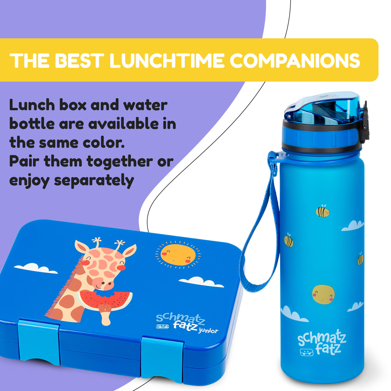 schmatzfatz Láhev na pití Sportovní láhev 500 ml 24 cm Tritan 500 ml | Blue Bees