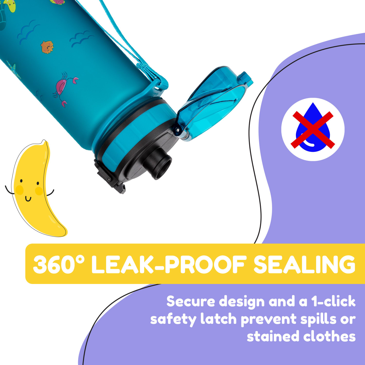 schmatzfatz Láhev na pití Sportovní láhev 500 ml 24 cm Tritan 500 ml | Petrol Sea