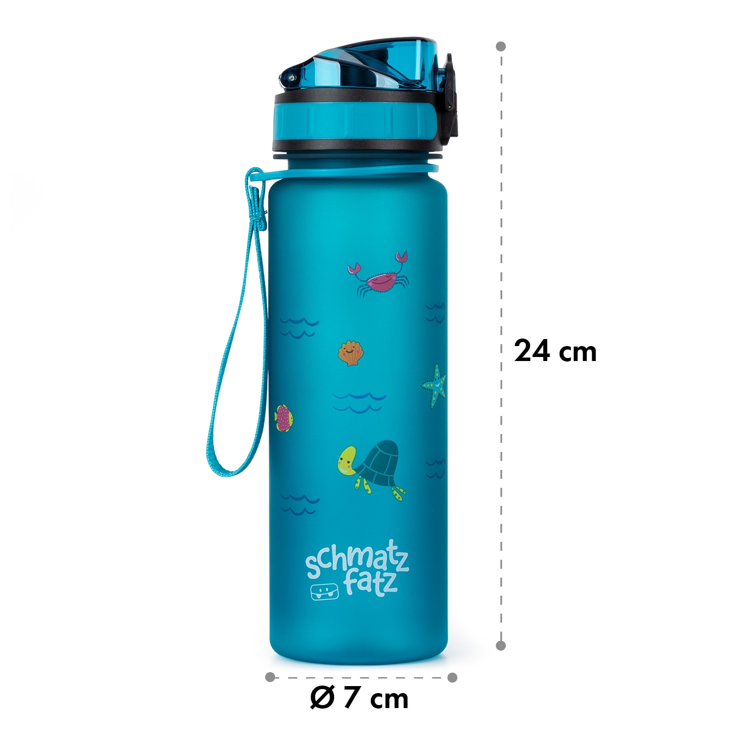 schmatzfatz Láhev na pití Sportovní láhev 500 ml 24 cm Tritan 500 ml | Petrol Sea