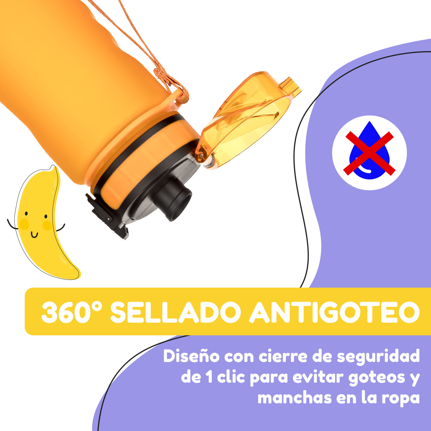 schmatzfatz botella deportiva 500 ml 24 cm Tritan 500 ml | Naranja