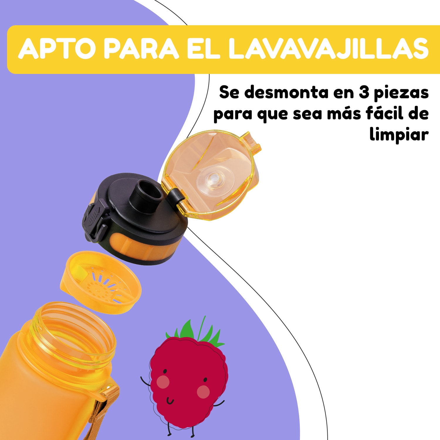 schmatzfatz botella deportiva 500 ml 24 cm Tritan 500 ml | Naranja