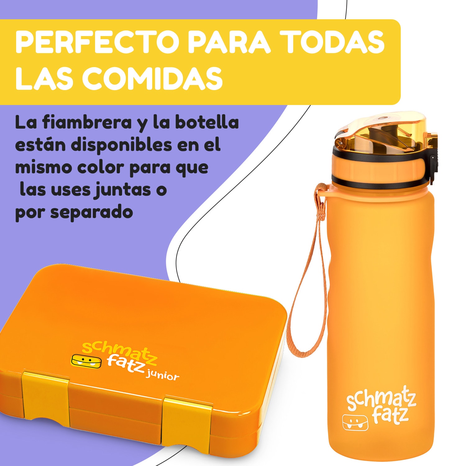 schmatzfatz botella deportiva 500 ml 24 cm Tritan 500 ml | Naranja