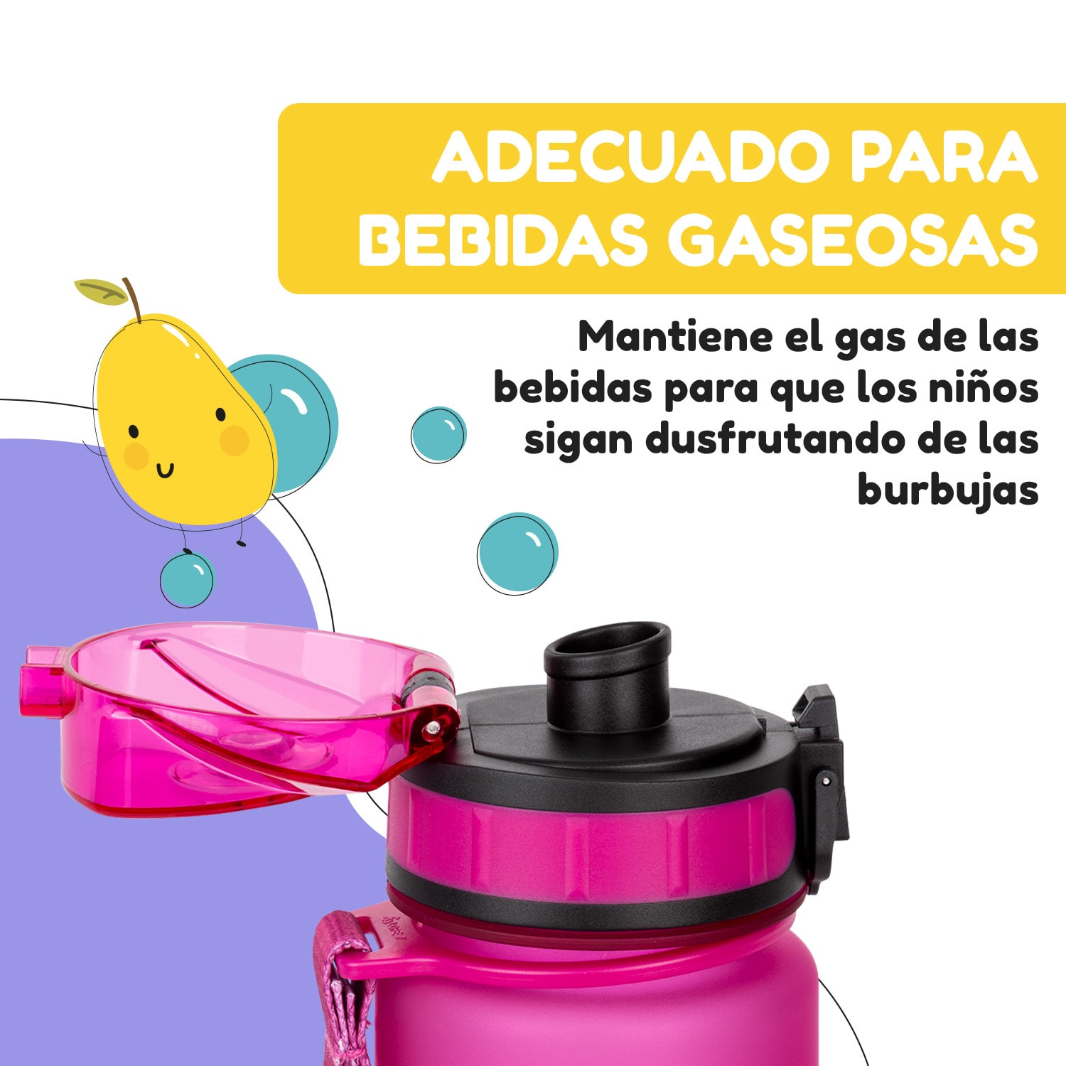 schmatzfatz Botella cantimplora 500 ml 24 cm Tritan 500 ml | Purple Sun