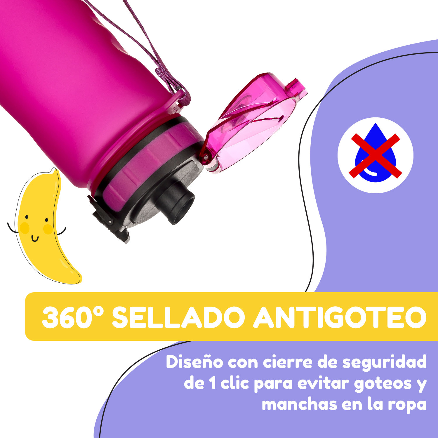 schmatzfatz botella deportiva 500 ml 24 cm Tritan 500 ml | Fucsia