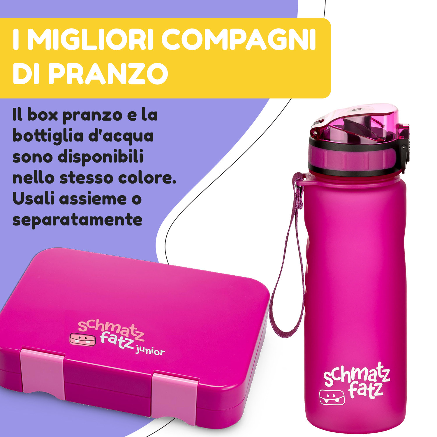 schmatzfatz, Borraccia Sportiva, 500 ml, 24 cm, Tritan 500 ml | Fucsia