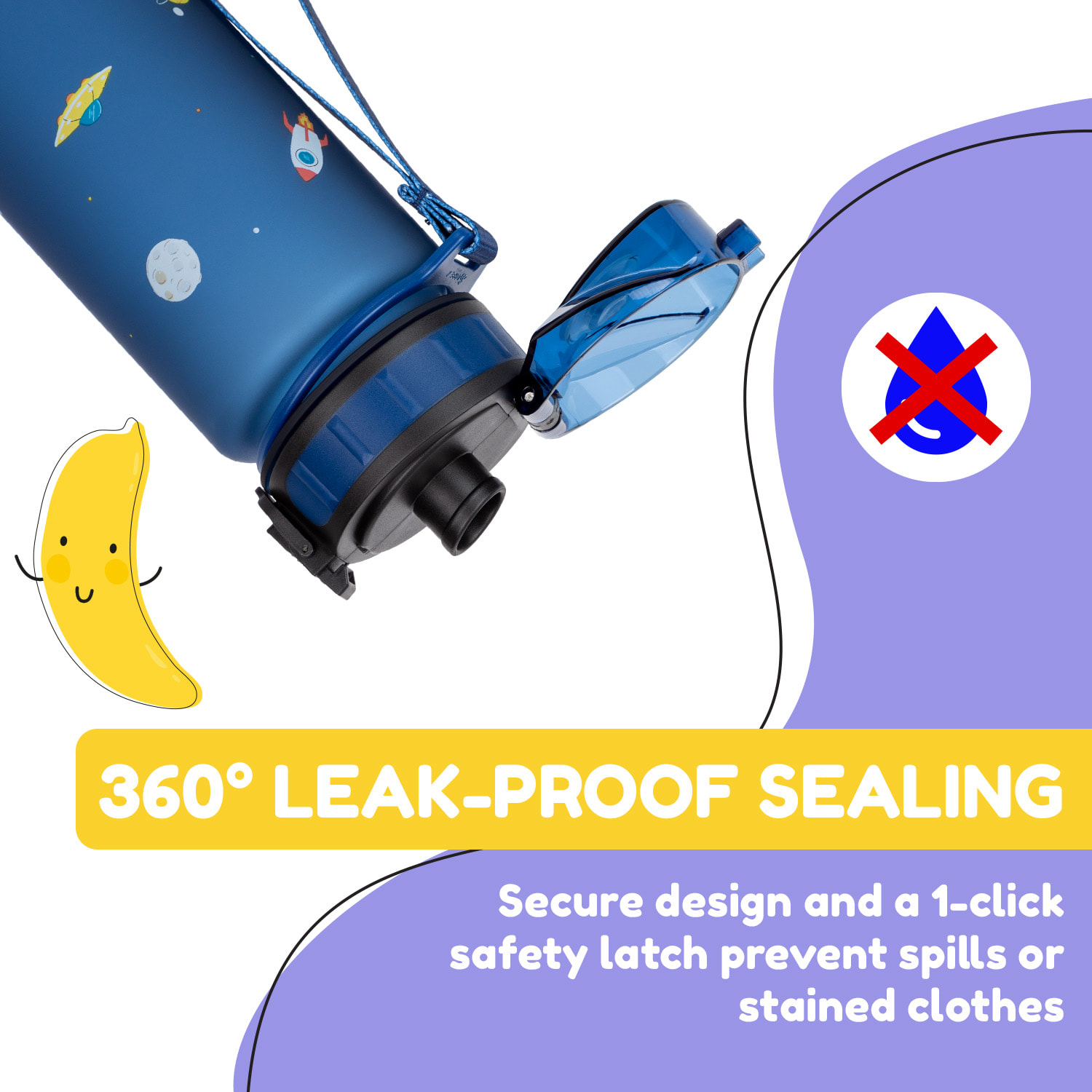 schmatzfatz Láhev na pití Sportovní láhev 500 ml 24 cm Tritan 500 ml | Navy Space