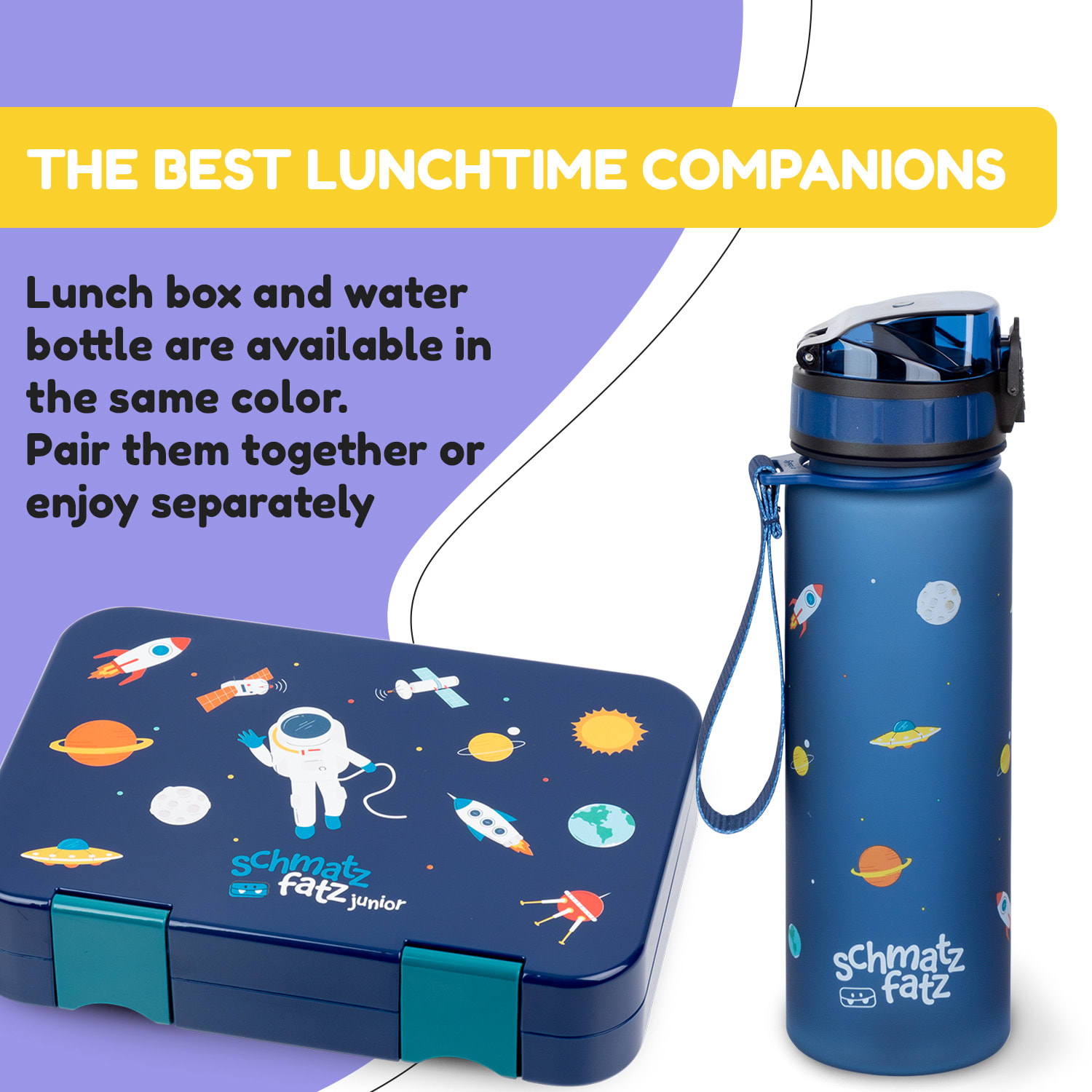 schmatzfatz Láhev na pití Sportovní láhev 500 ml 24 cm Tritan 500 ml | Navy Space