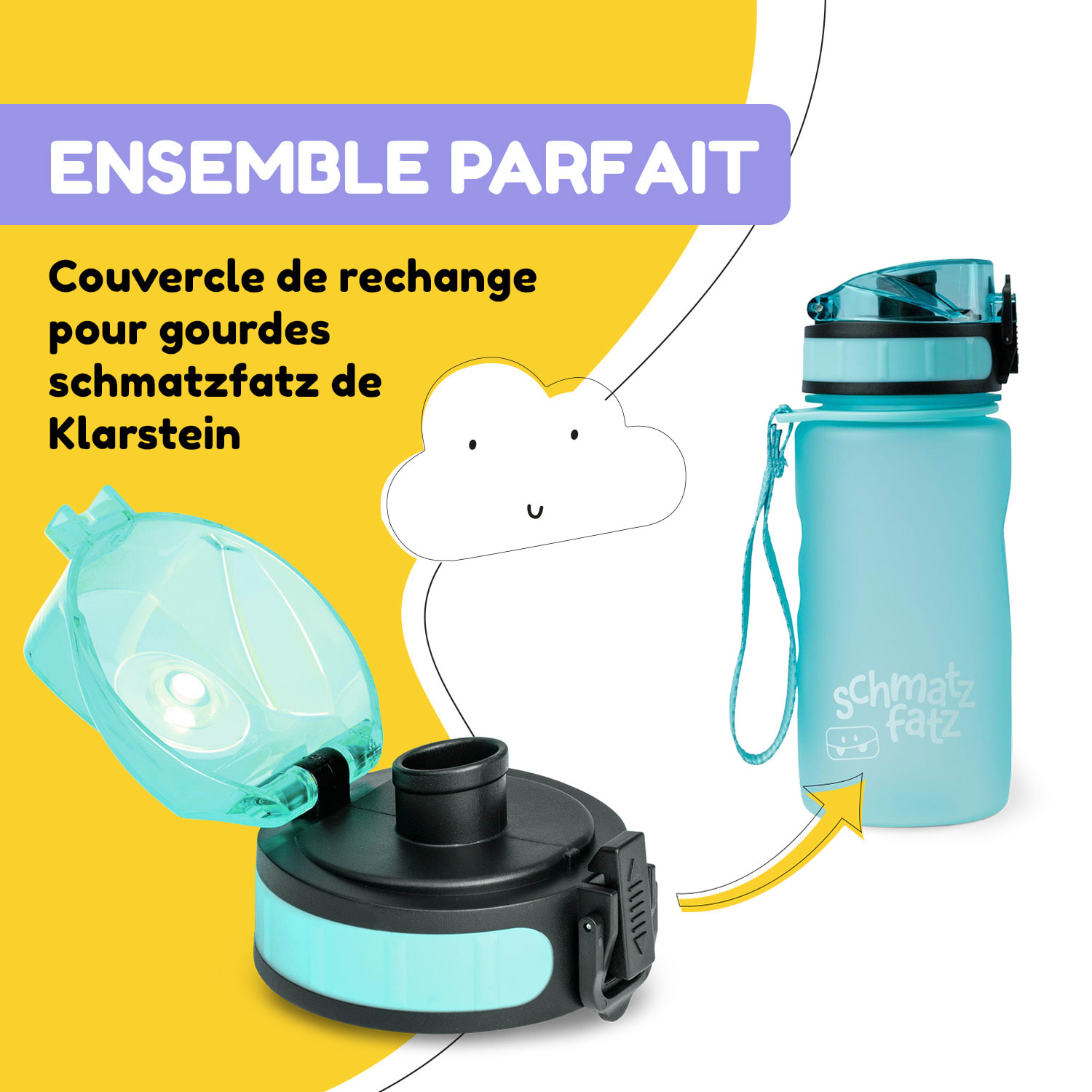 schmatzfatz couvercle de remplacement Hauteur : 4,5 cm Diamètre : 7 cm Sans BPA 