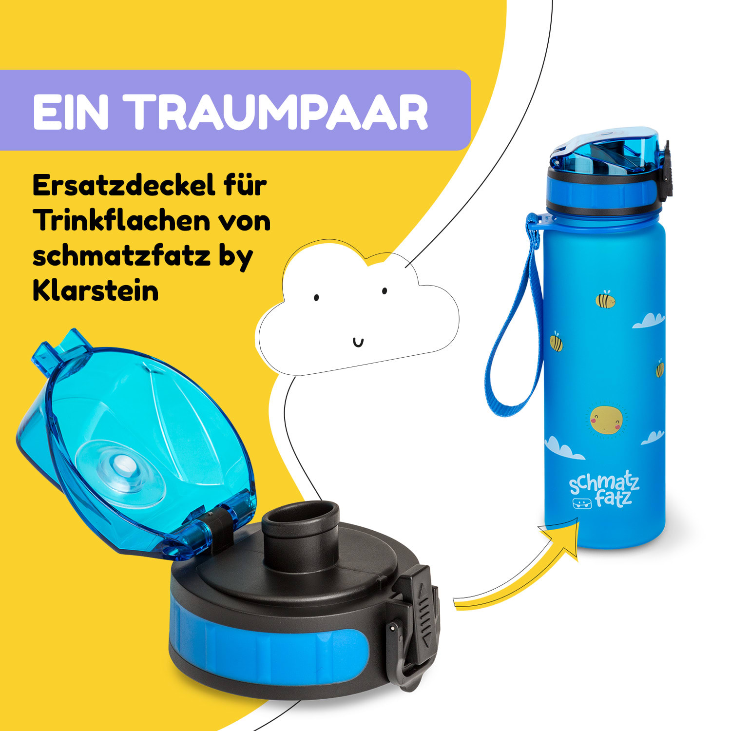 schmatzfatz couvercle de remplacement Hauteur : 4,5 cm Diamètre : 7 cm Sans BPA 
