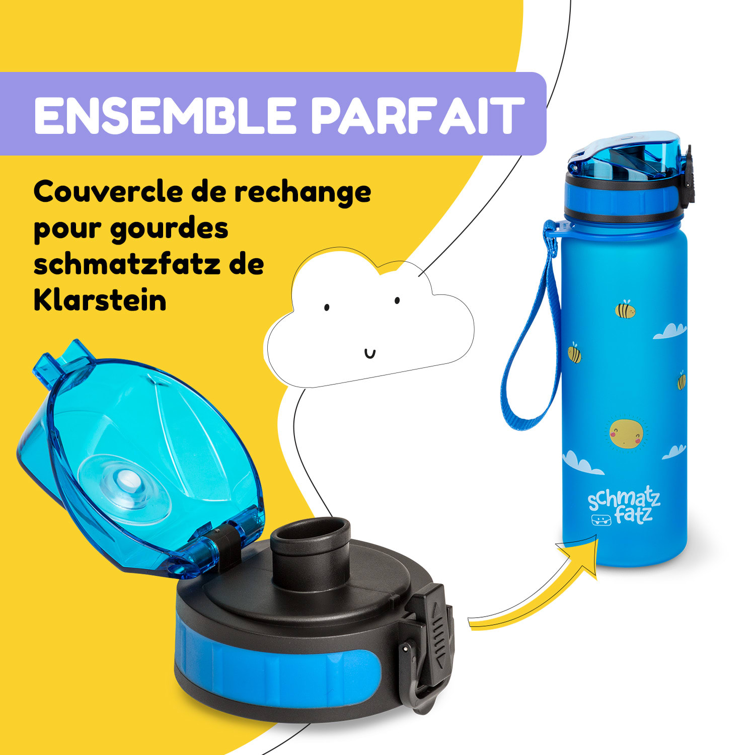 schmatzfatz couvercle de remplacement Hauteur : 4,5 cm Diamètre : 7 cm Sans BPA 