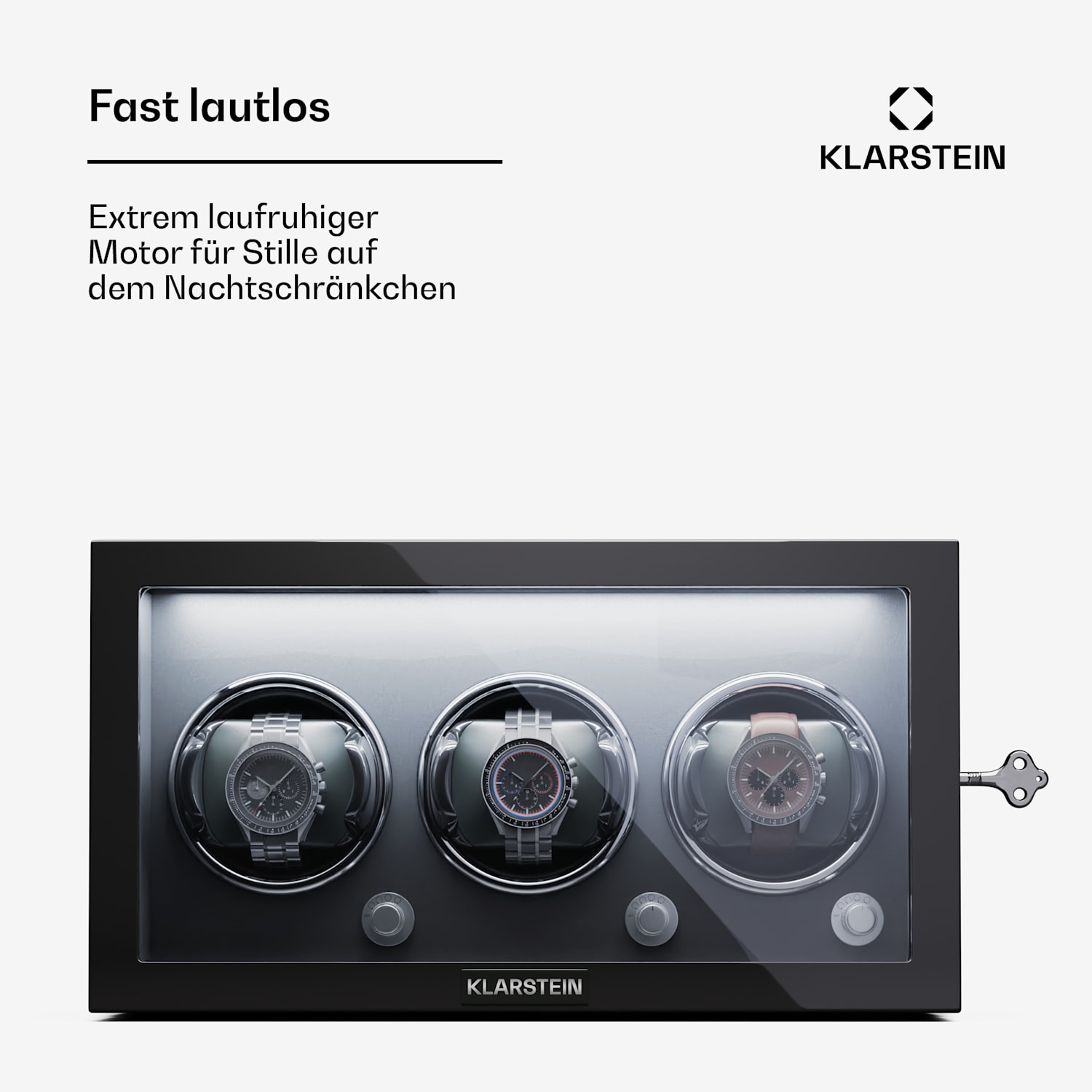 Sarthe 3 Uhrenbeweger 3 Uhren 4 Rotationsmodi LED Beleuchtung Schloss 